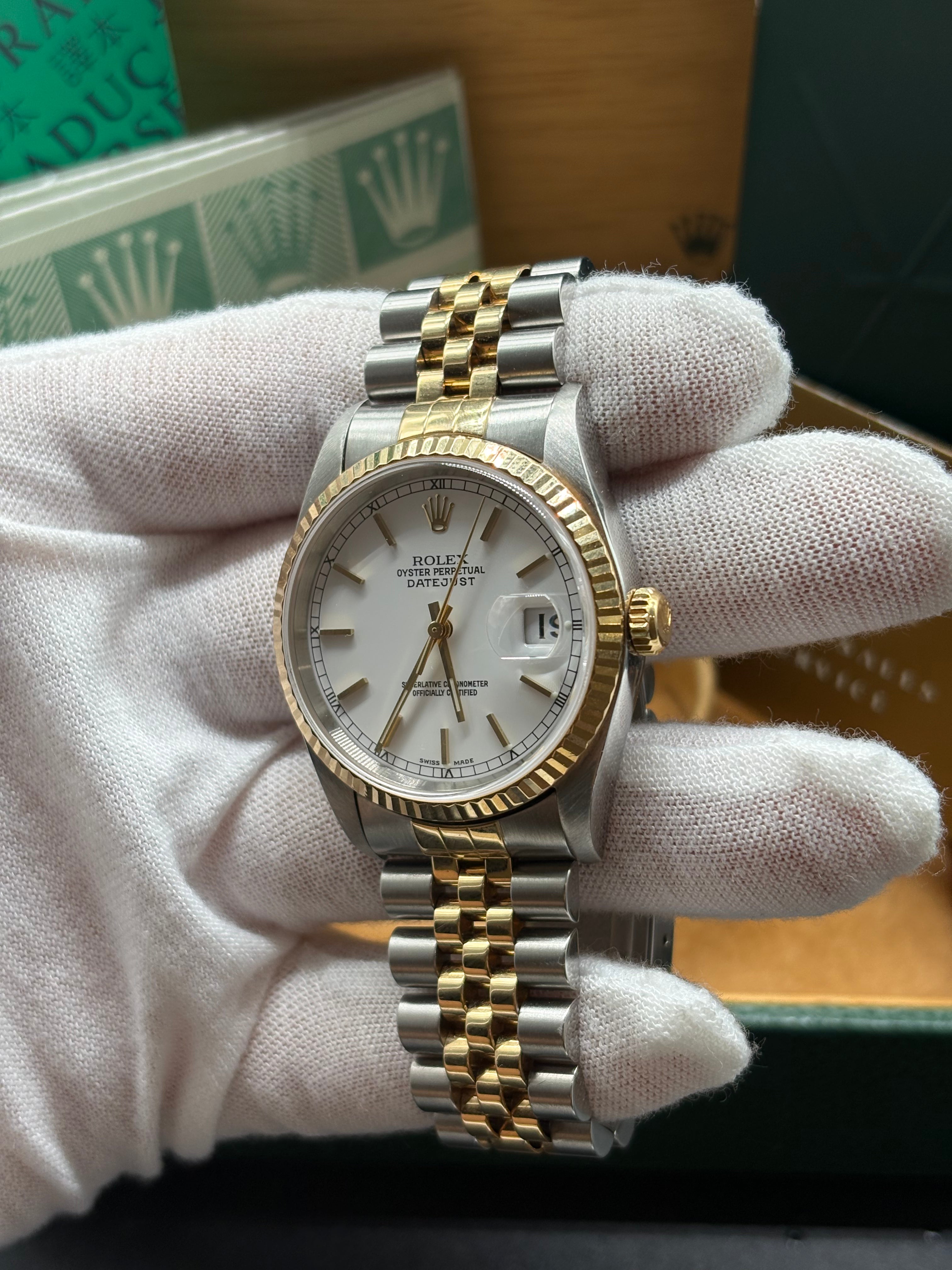 Rolex Datejust 36mm White Dial Full-Set Ref. 16233