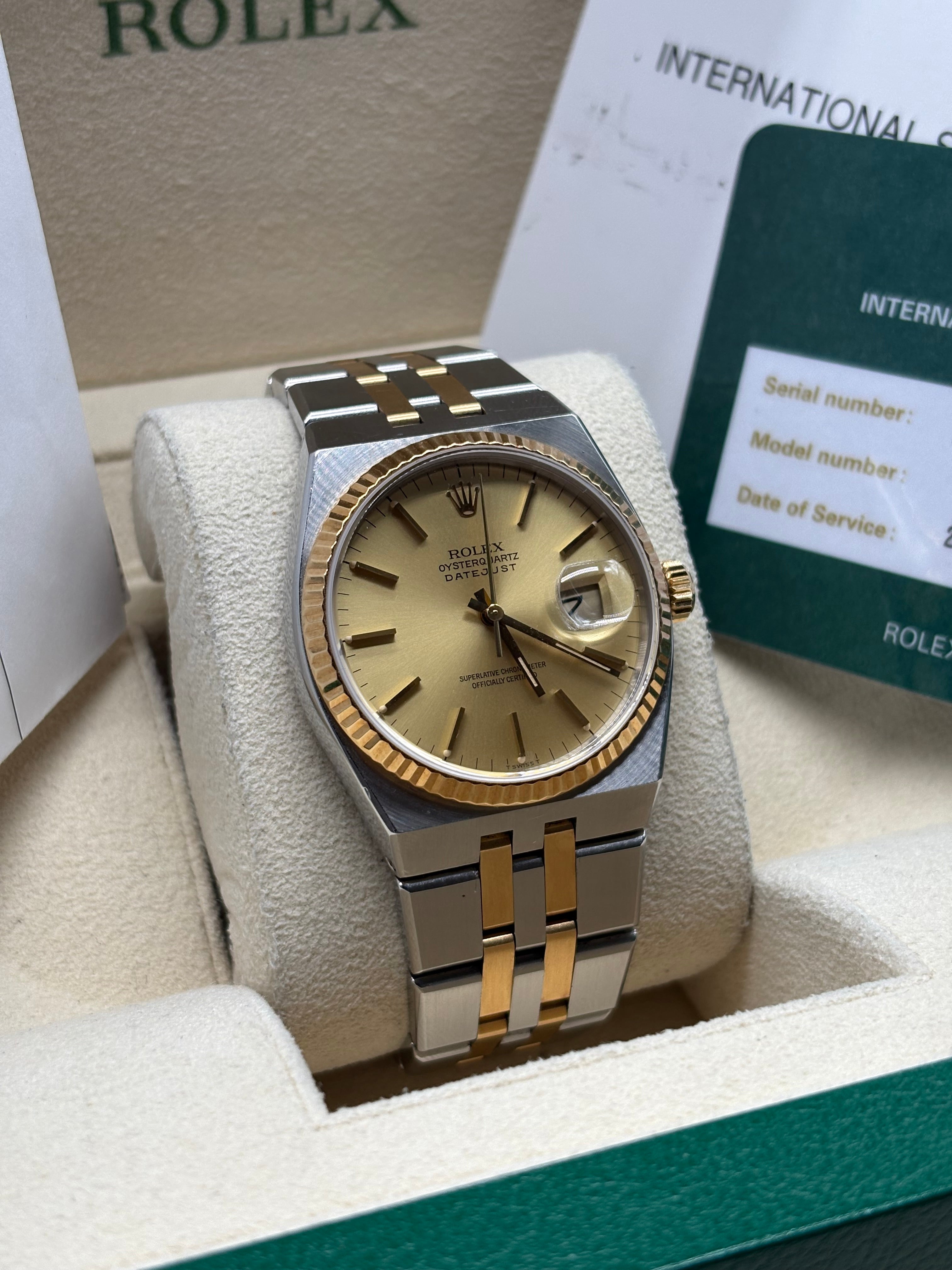 Rolex Datejust Oysterquartz 36mm Champagne Dial