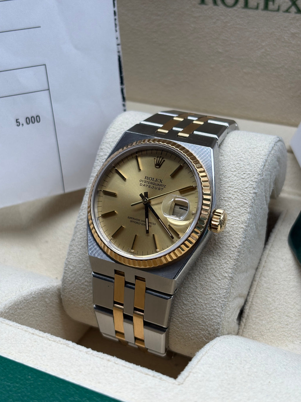 Rolex Datejust Oysterquartz 36mm Champagne Dial