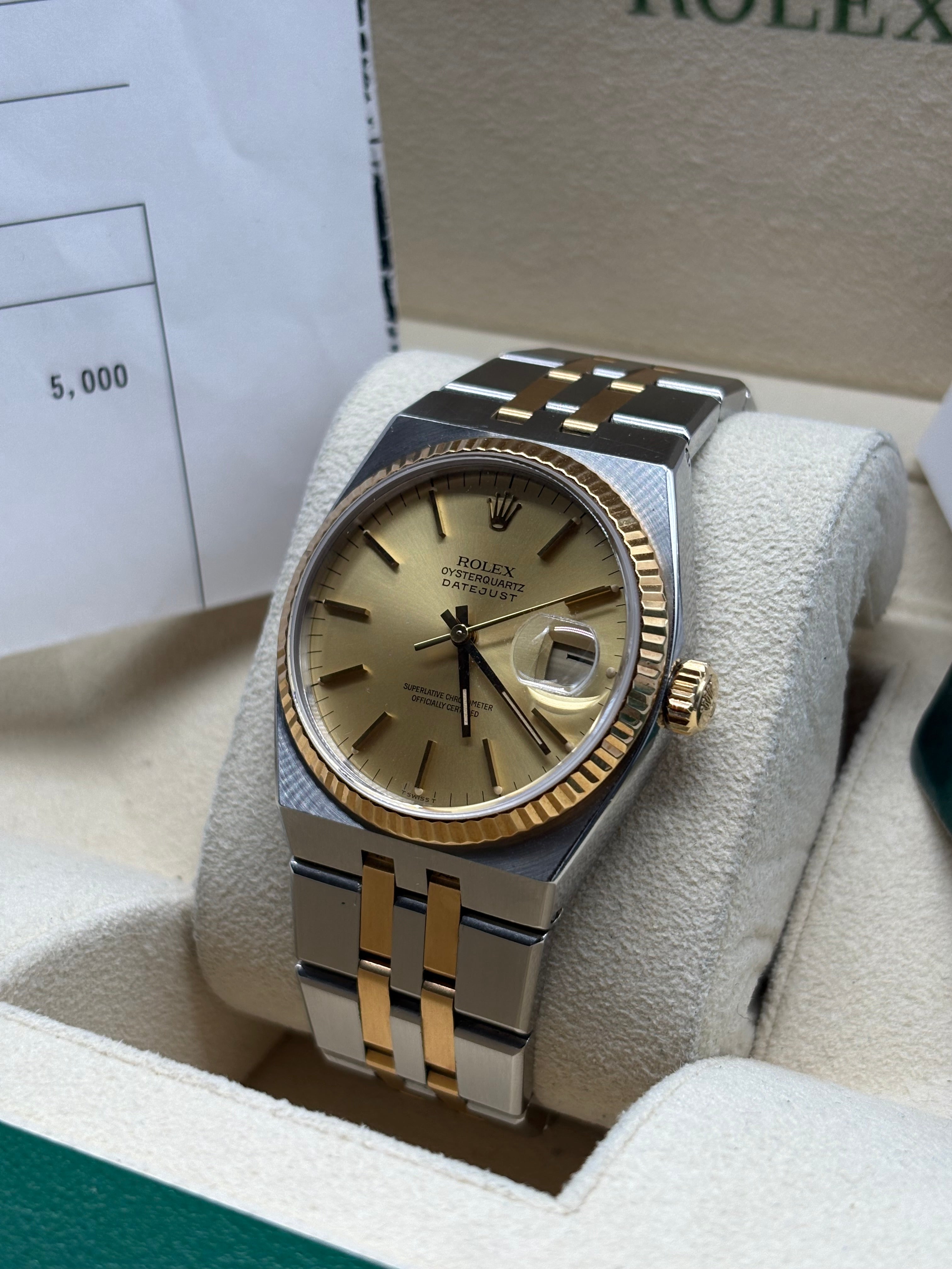 Rolex Datejust Oysterquartz 36mm Champagne Dial