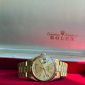 Rolex Day Date 36 Champagne Stick Dial 18K Yellow Gold