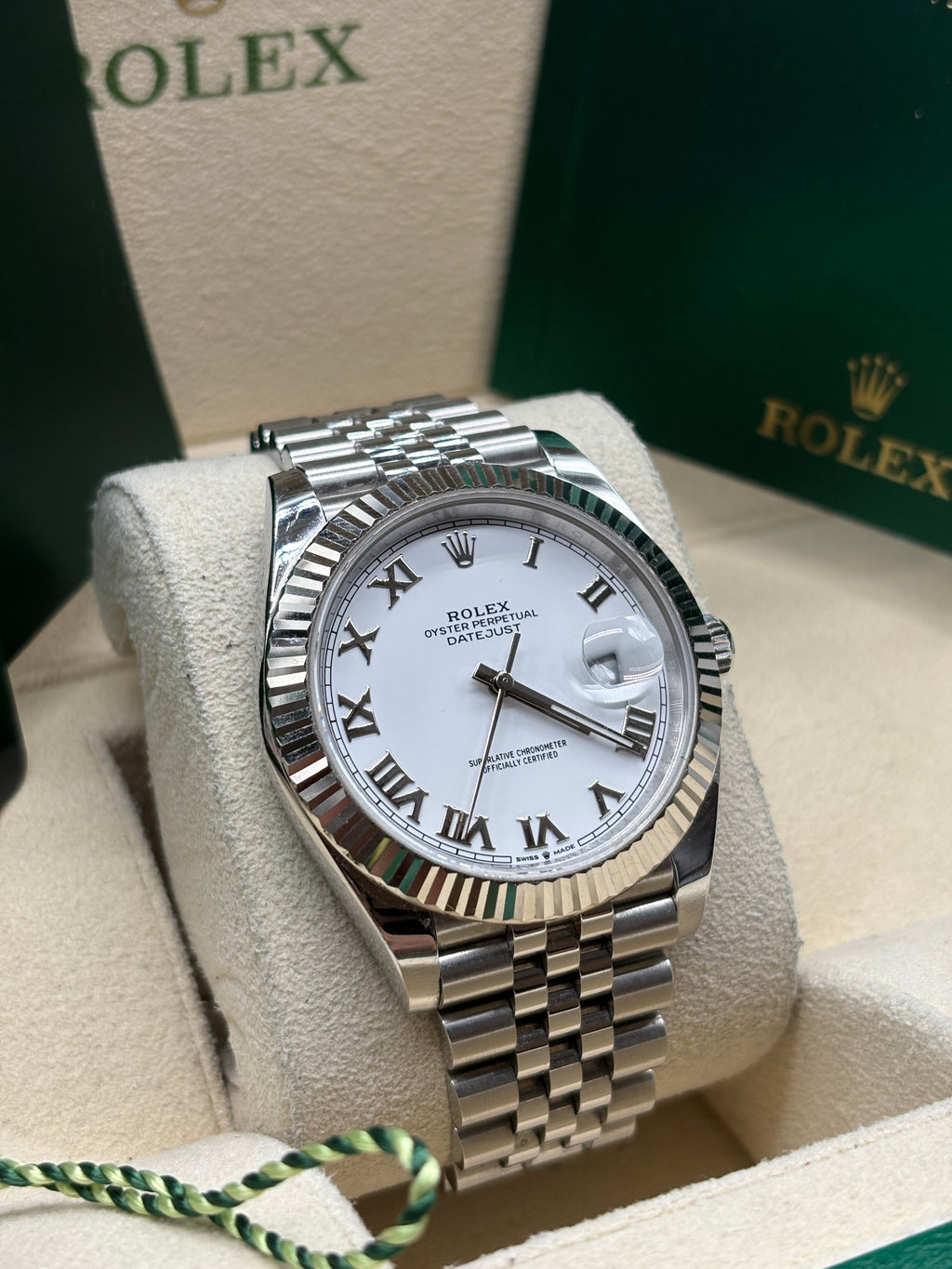 Rolex Datejust 41mm White Roman Dial Full-Set