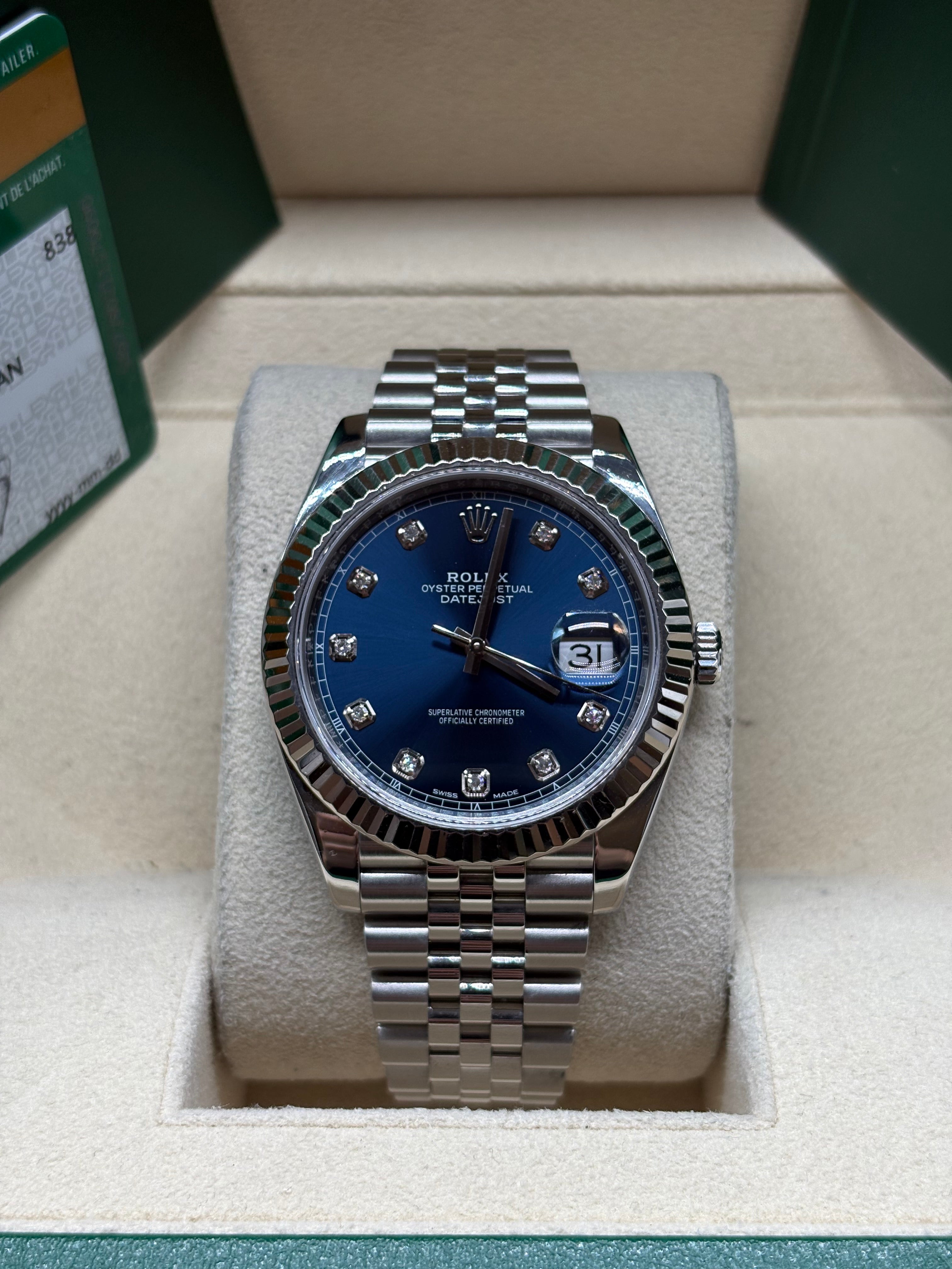 Rolex Datejust 41mm Blue Diamond Dial Full-Set