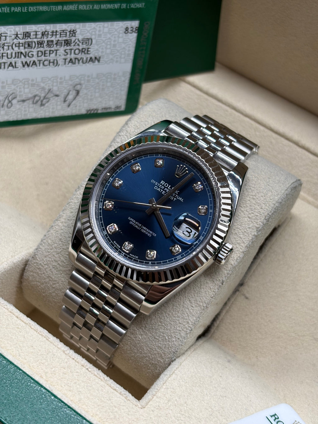 Rolex Datejust 41mm Blue Diamond Dial Full-Set