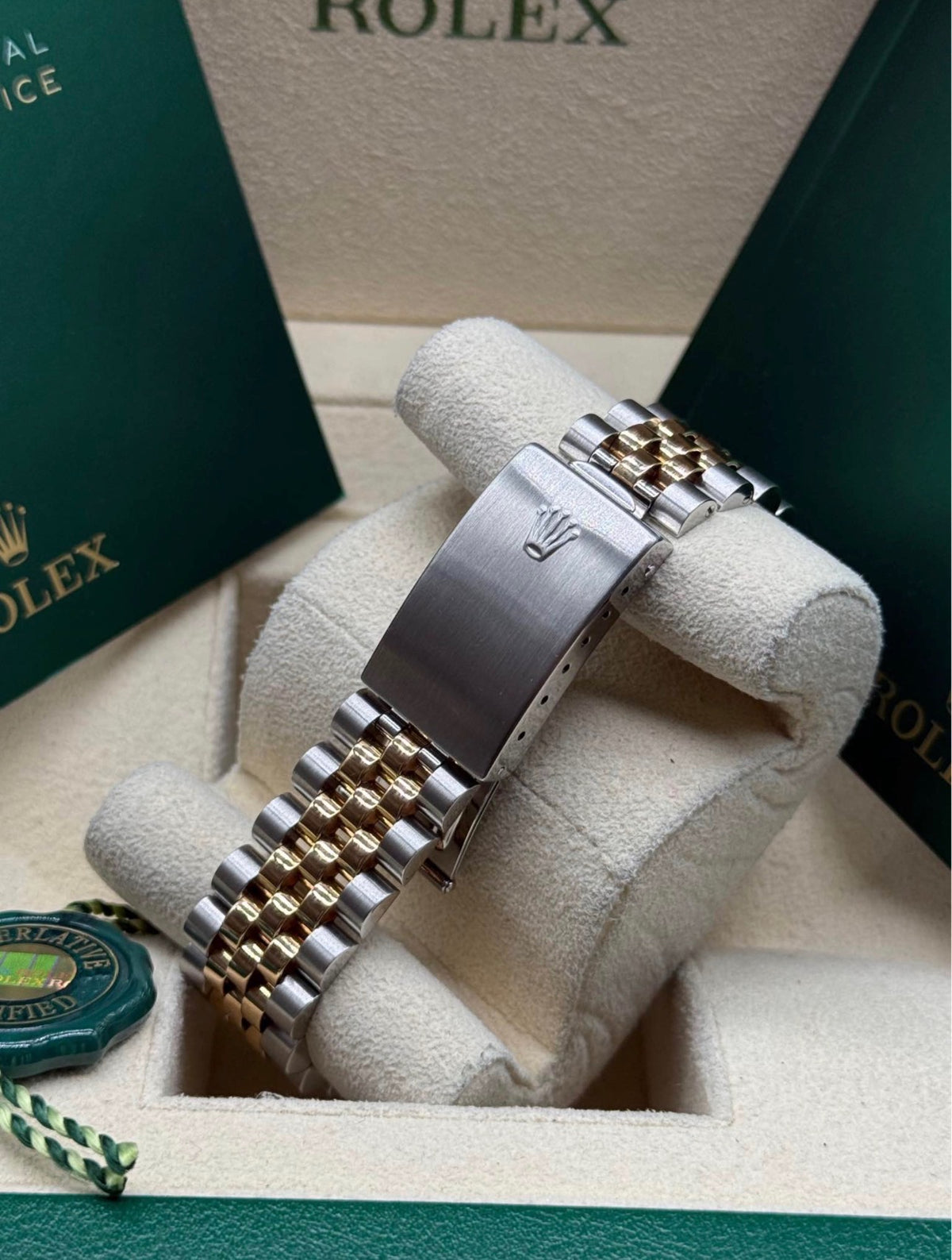 Rolex Datejust 36 Two-Tone Yellow Gold Blue Vignette Diamond Dial Ref. 16233