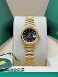 Rolex Datejust 26 Solid Yellow Gold Black Dial Ref. 69178