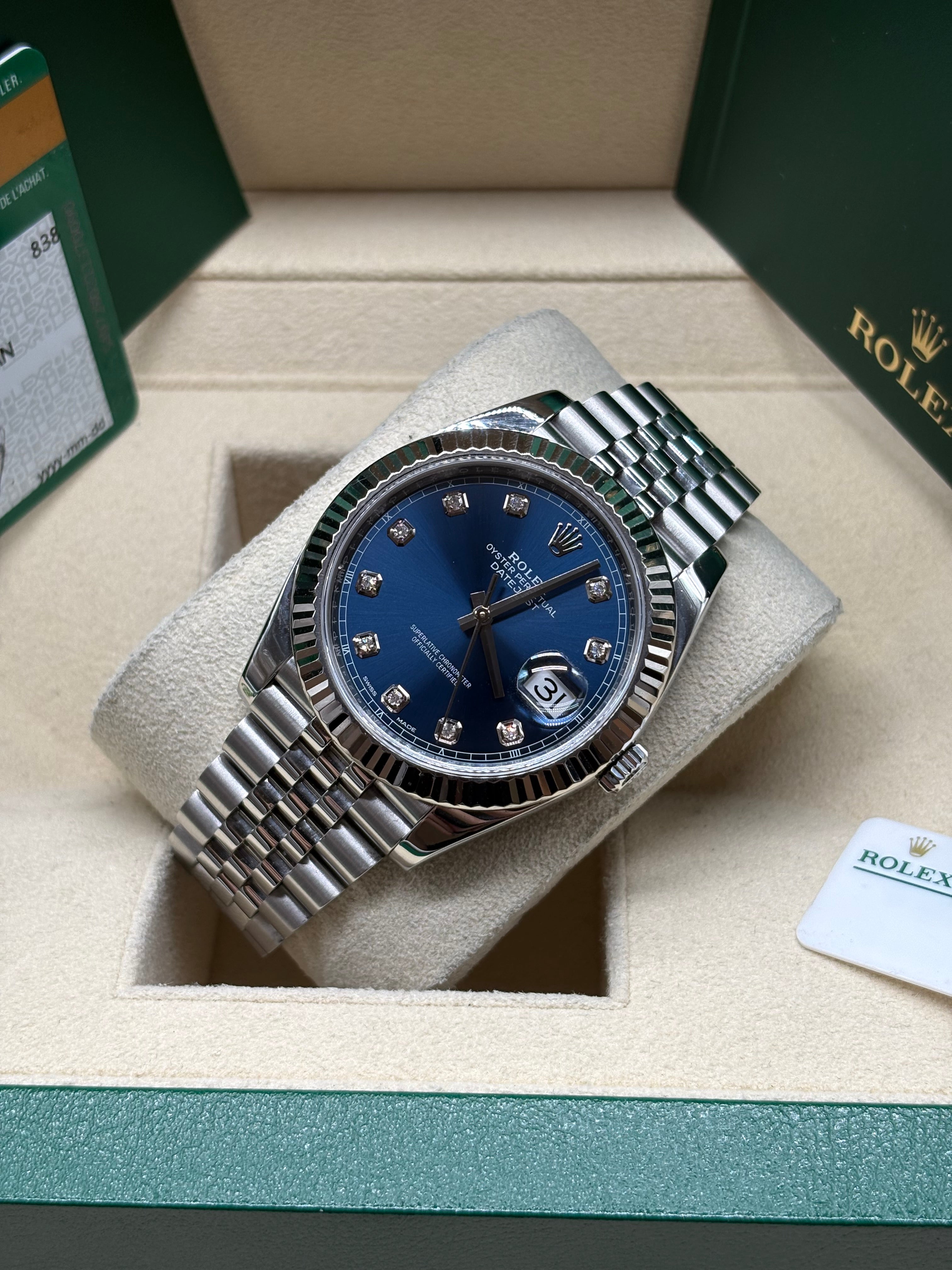 Rolex Datejust 41mm Blue Diamond Dial Full-Set