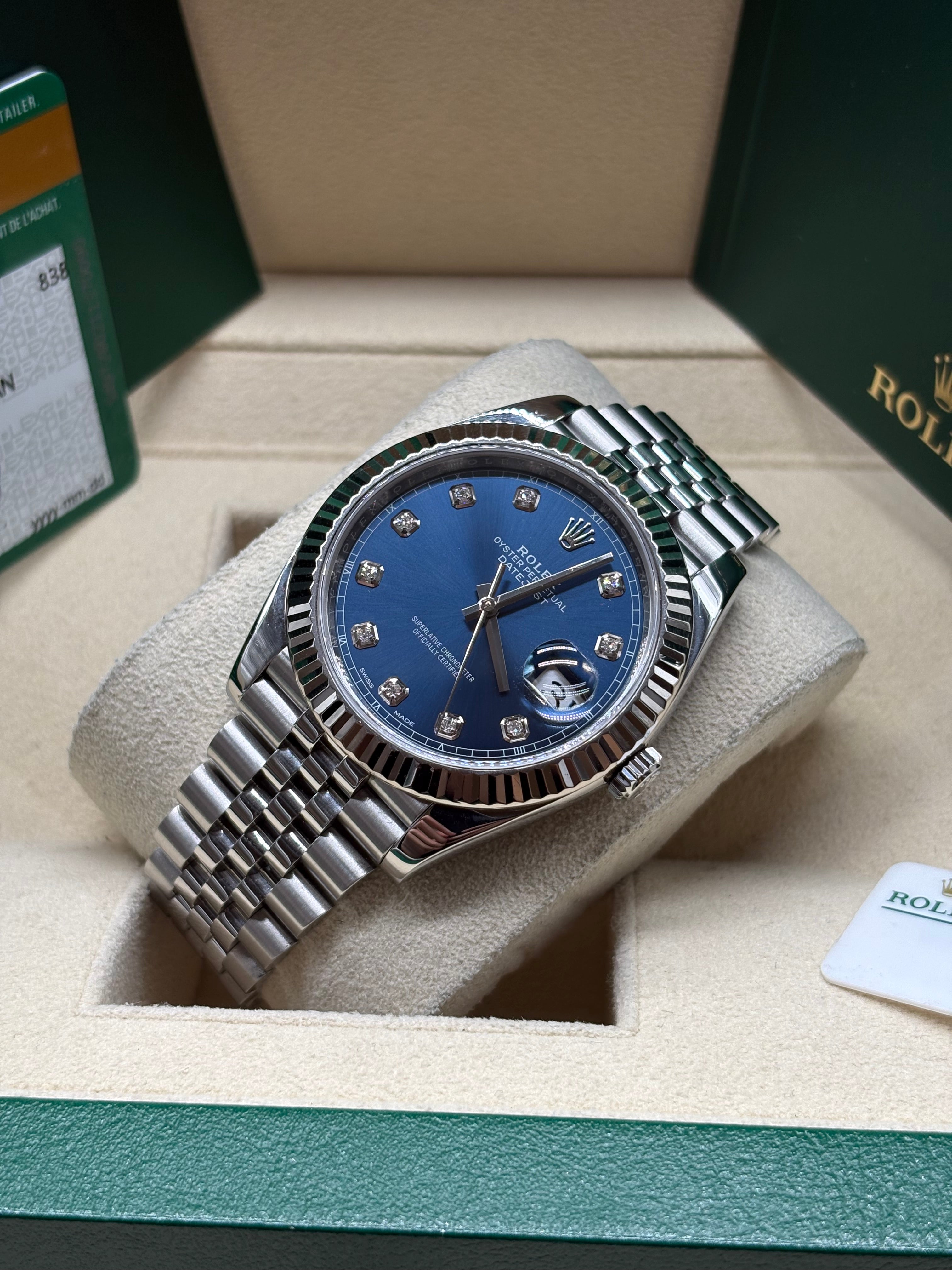 Rolex Datejust 41mm Blue Diamond Dial Full-Set