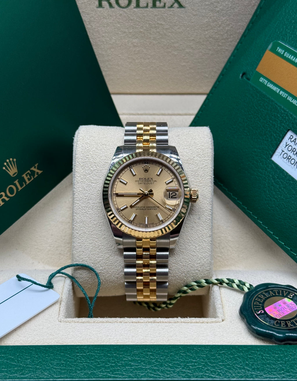 Rolex Datejust 31mm Two-Tone Stainless Steel & 18K Yellow Gold Champagne Dial