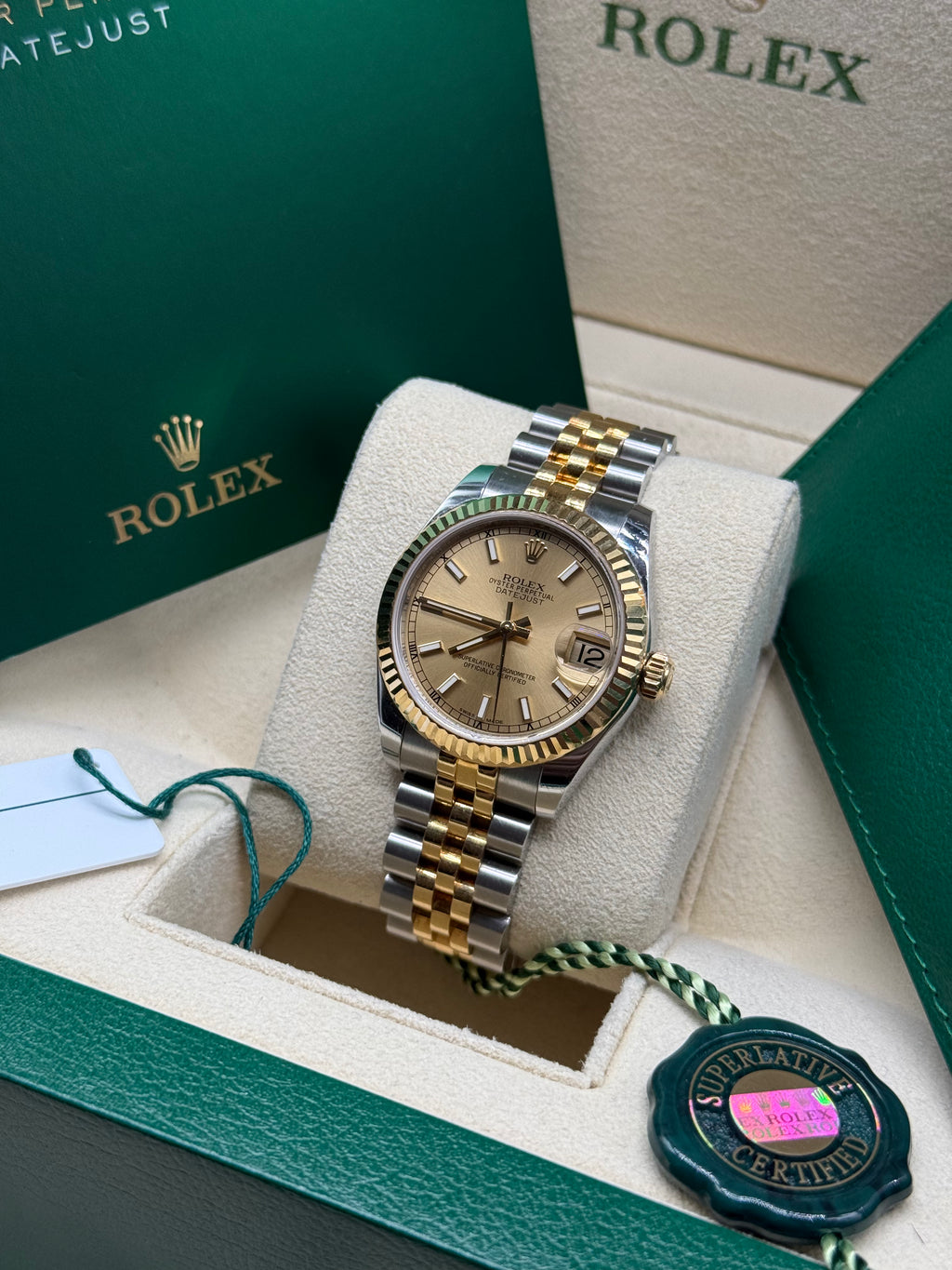 Rolex Datejust 31mm Two-Tone Stainless Steel & 18K Yellow Gold Champagne Dial