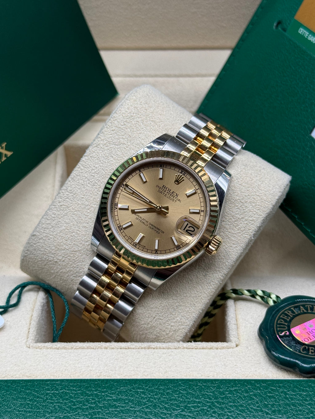 Rolex Datejust 31mm Two-Tone Stainless Steel & 18K Yellow Gold Champagne Dial