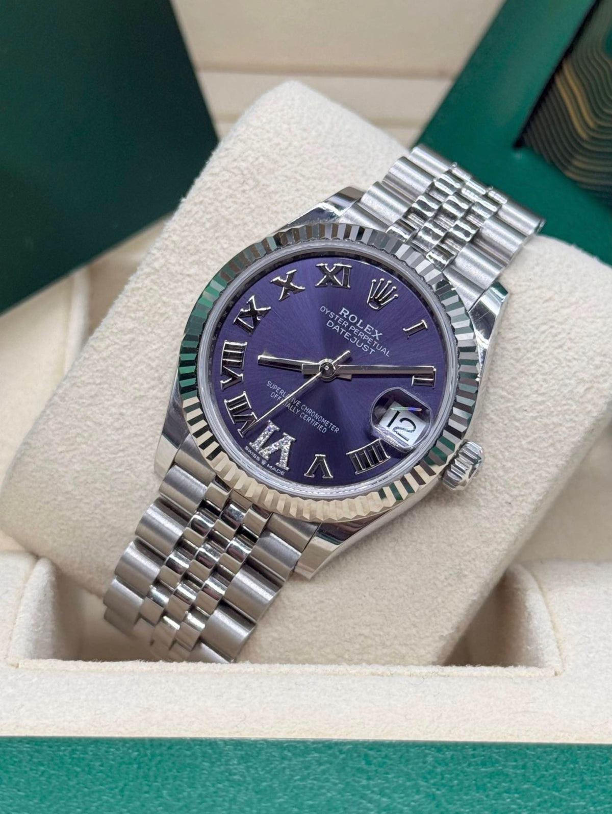 Rolex Datejust 31mm Stainless Steel Purple Aubergine Dial 278274 Complete Set