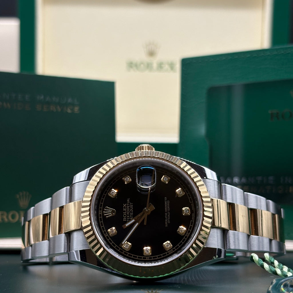 Rolex Datejust 41 Black Diamond Dial Two Tone - Ref. 126333