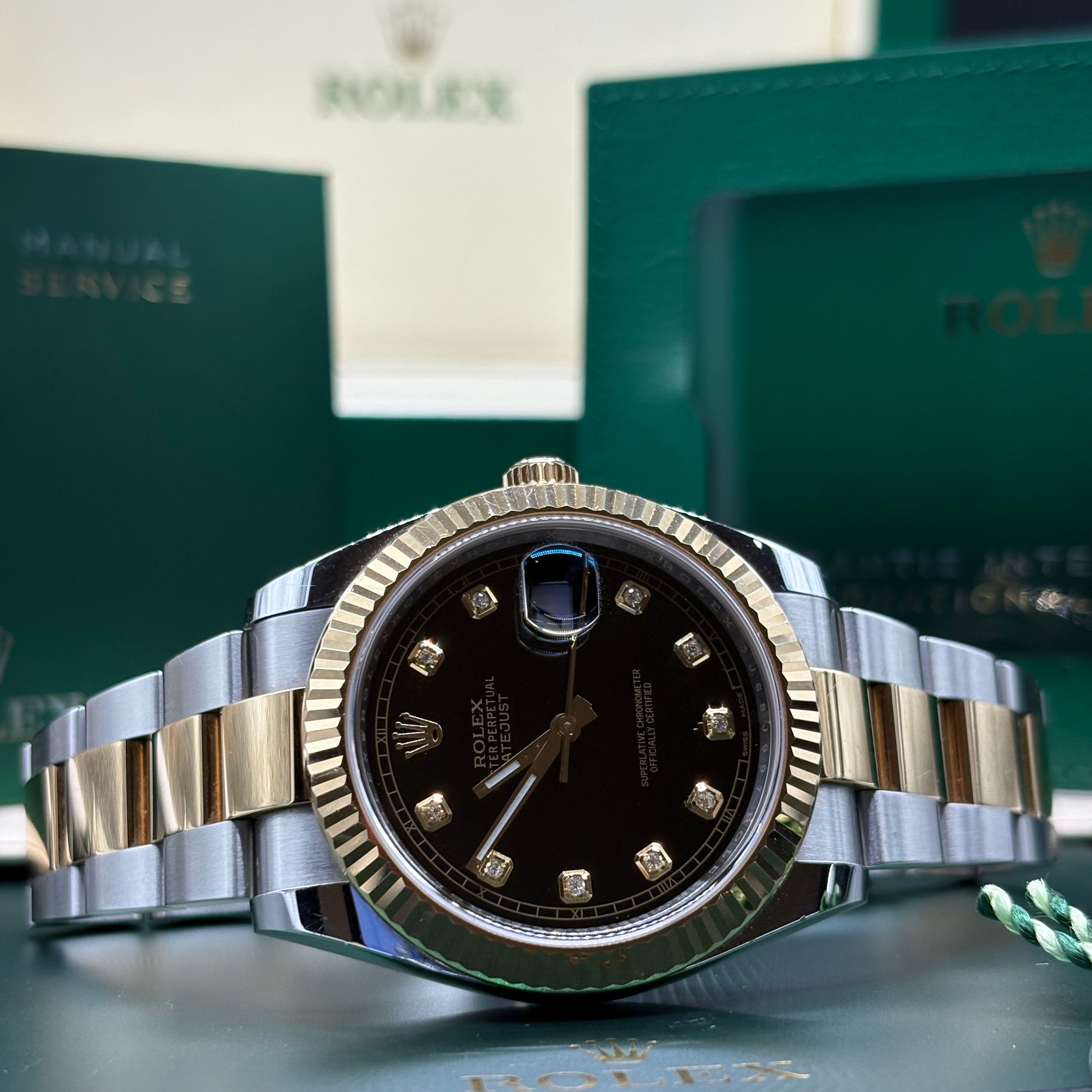 Rolex Datejust 41 Black Diamond Dial Two Tone - Ref. 126333
