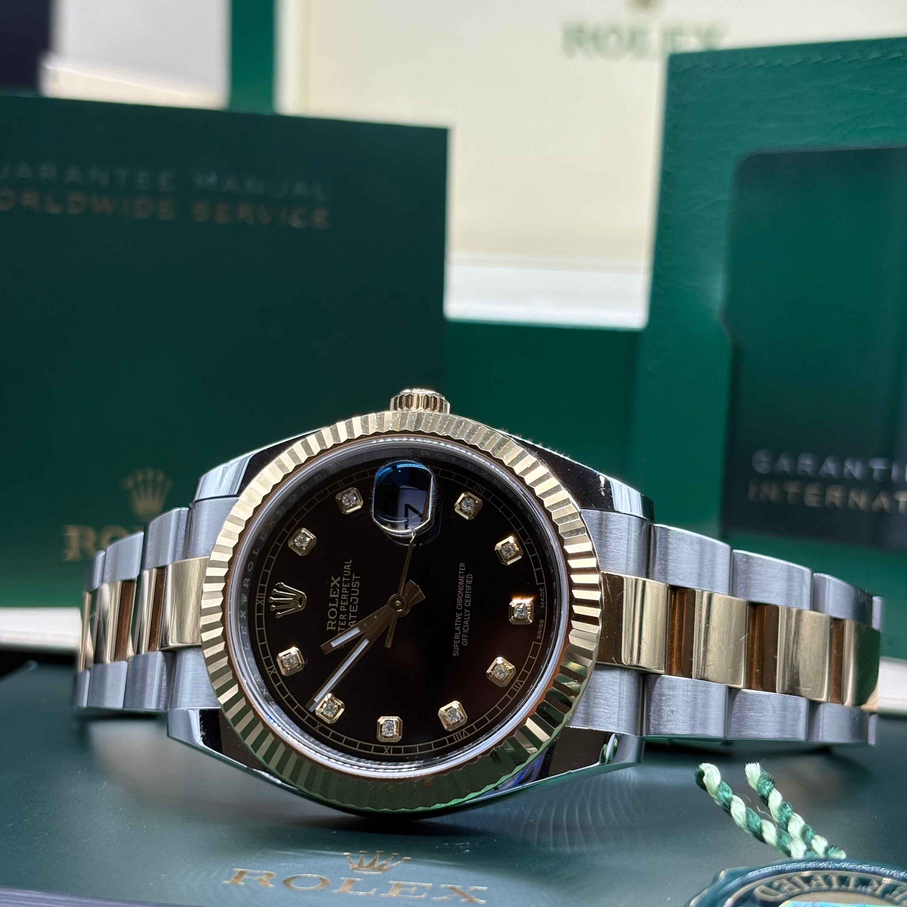 Rolex Datejust 41 Black Diamond Dial Two Tone - Ref. 126333