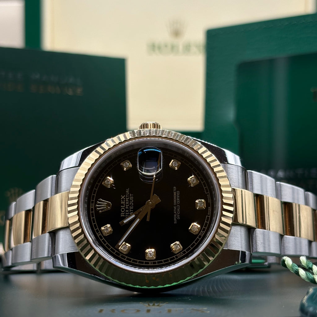 Rolex Datejust 41 Black Diamond Dial Two Tone - Ref. 126333