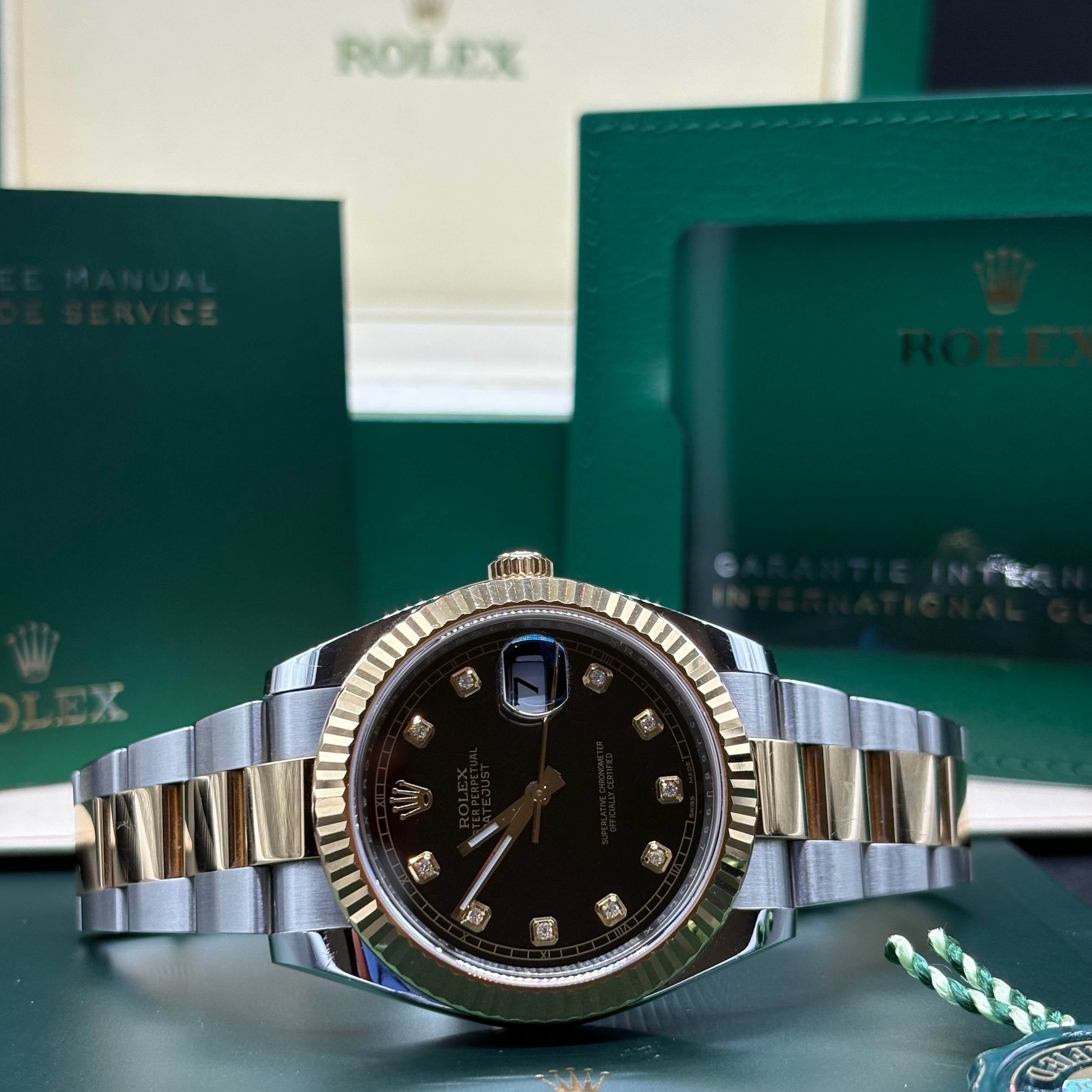 Rolex Datejust 41 Black Diamond Dial Two Tone - Ref. 126333