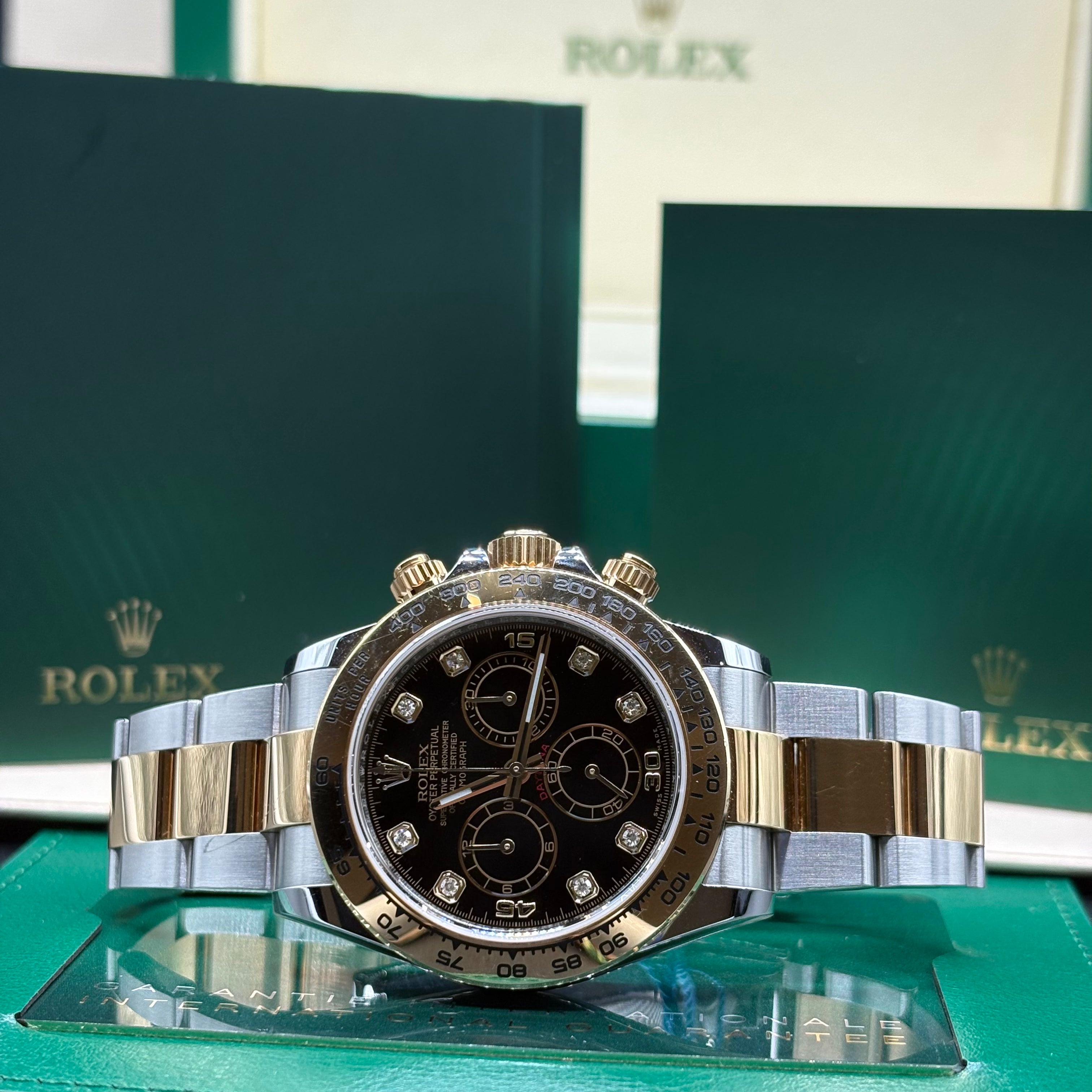 Rolex Cosmograph Daytona Black Diamond Dial Two Tone - Ref. 126503