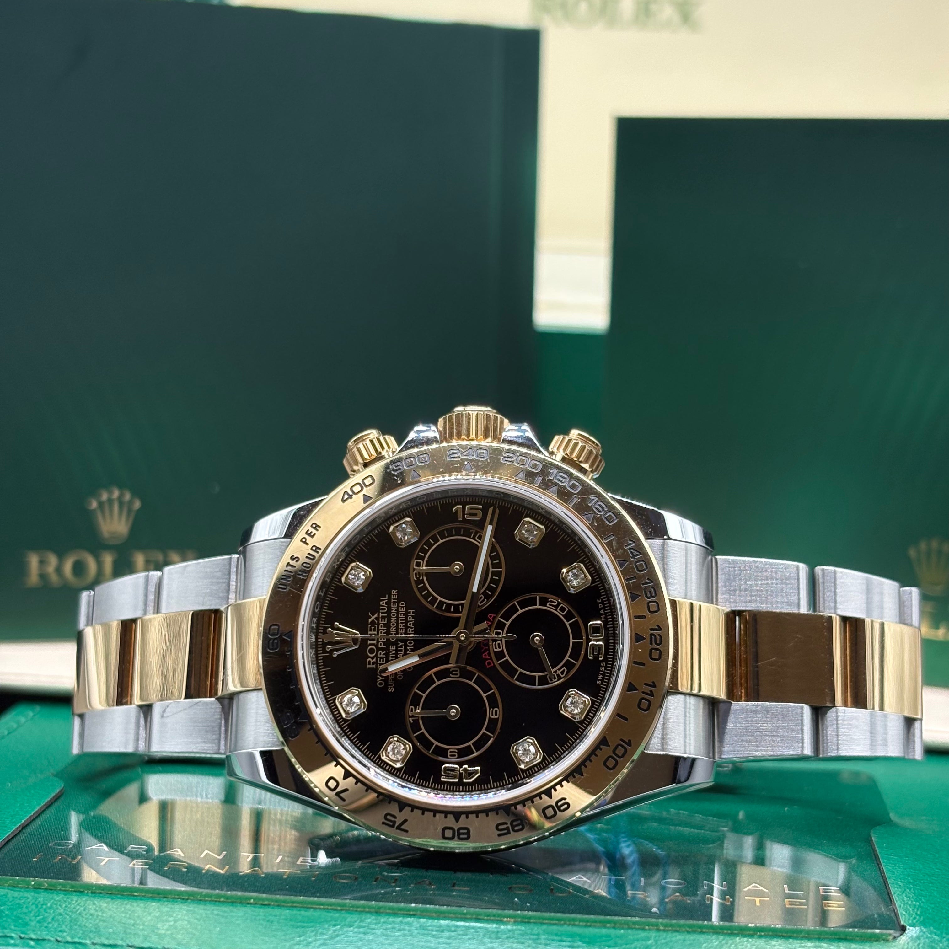 Rolex Cosmograph Daytona Black Diamond Dial Two Tone - Ref. 126503