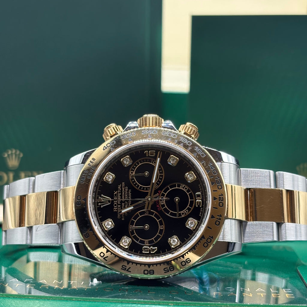 Rolex Cosmograph Daytona Black Diamond Dial Two Tone - Ref. 126503