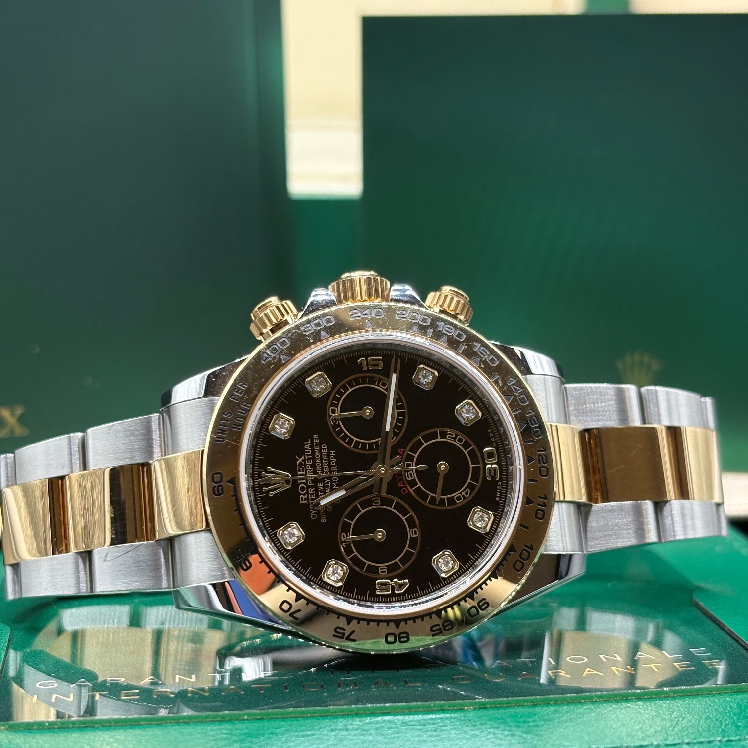 Rolex Cosmograph Daytona Black Diamond Dial Two Tone - Ref. 126503