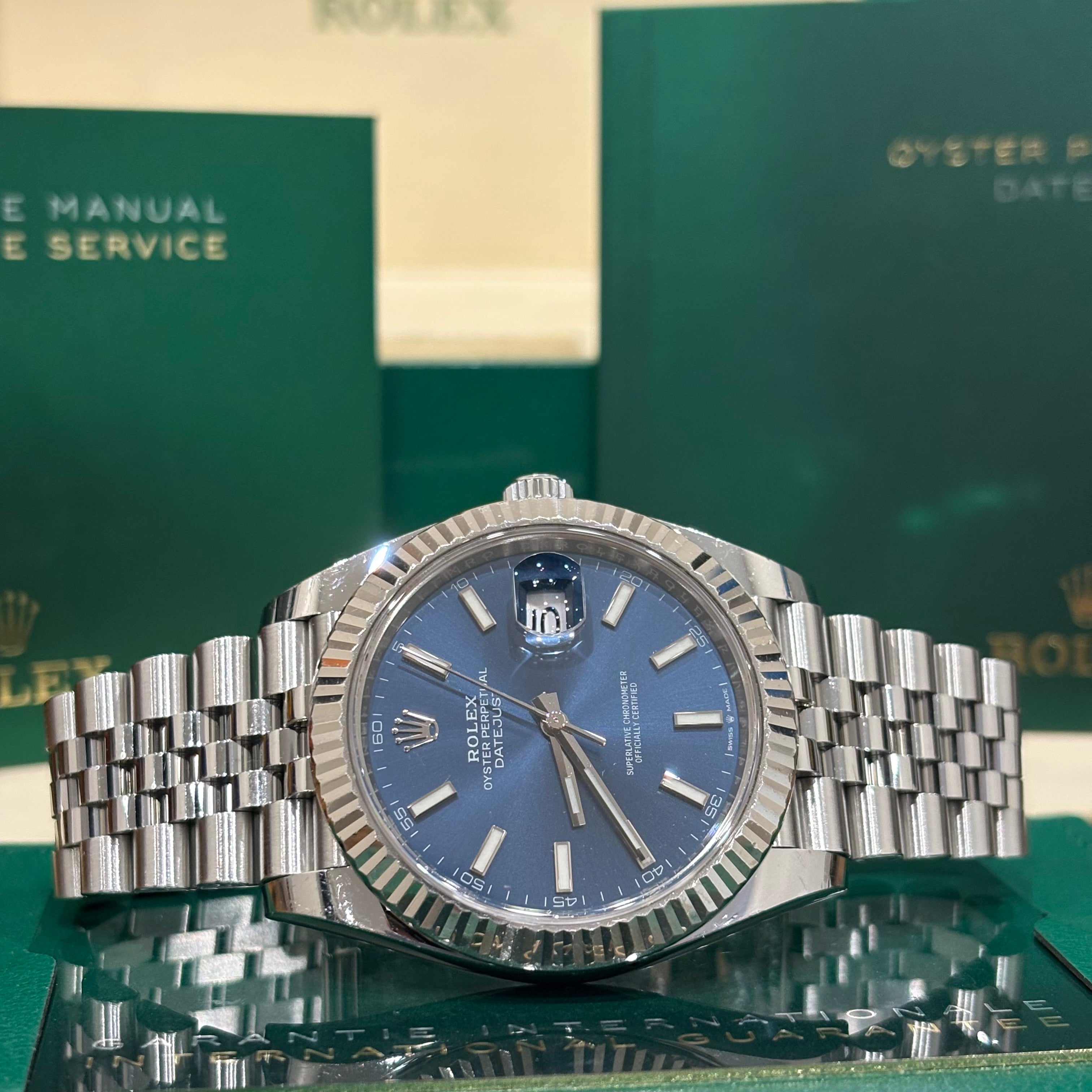 Rolex Datejust 41 Blue Stick Dial Jubilee Fluted - Ref. 126334