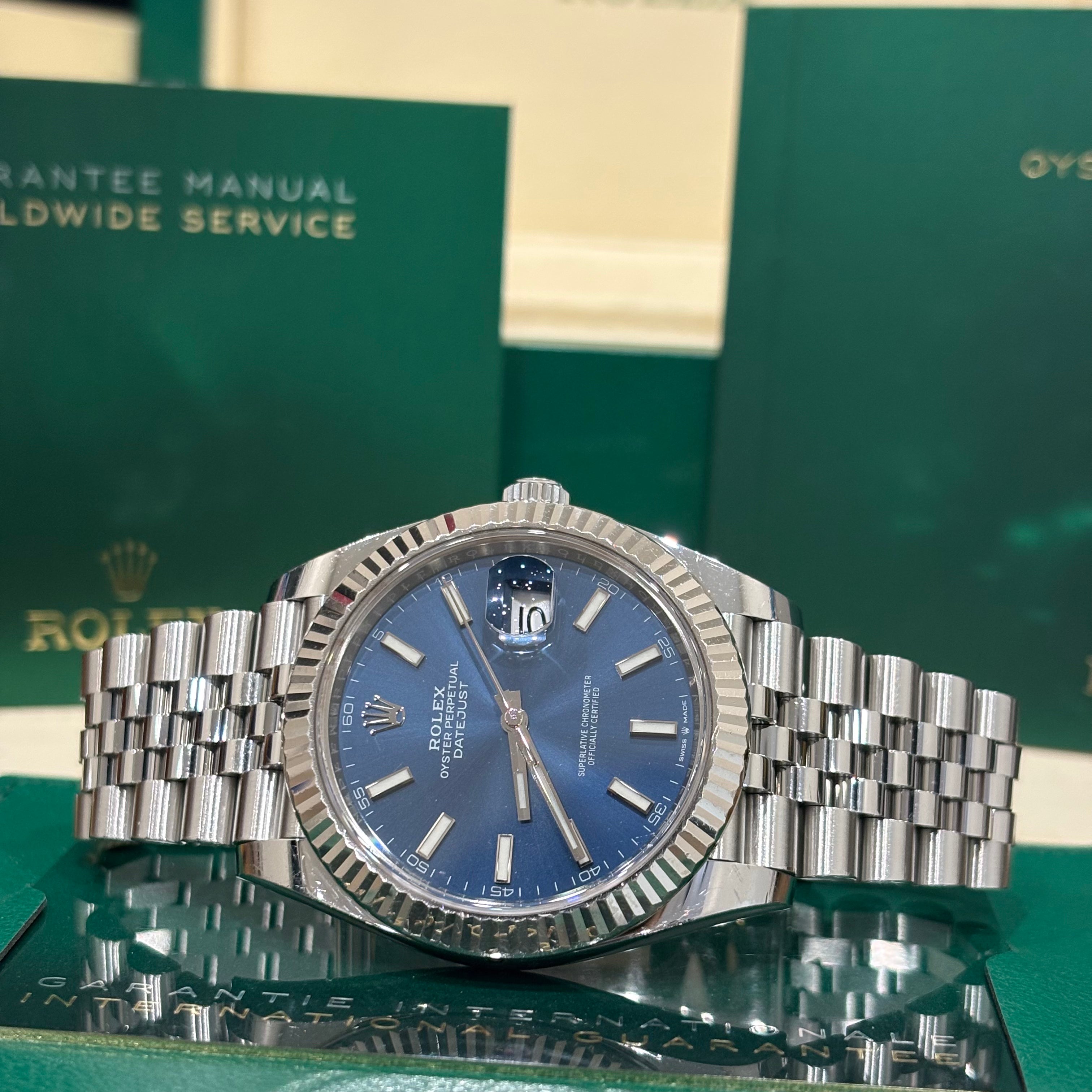 Rolex Datejust 41 Blue Stick Dial Jubilee Fluted - Ref. 126334