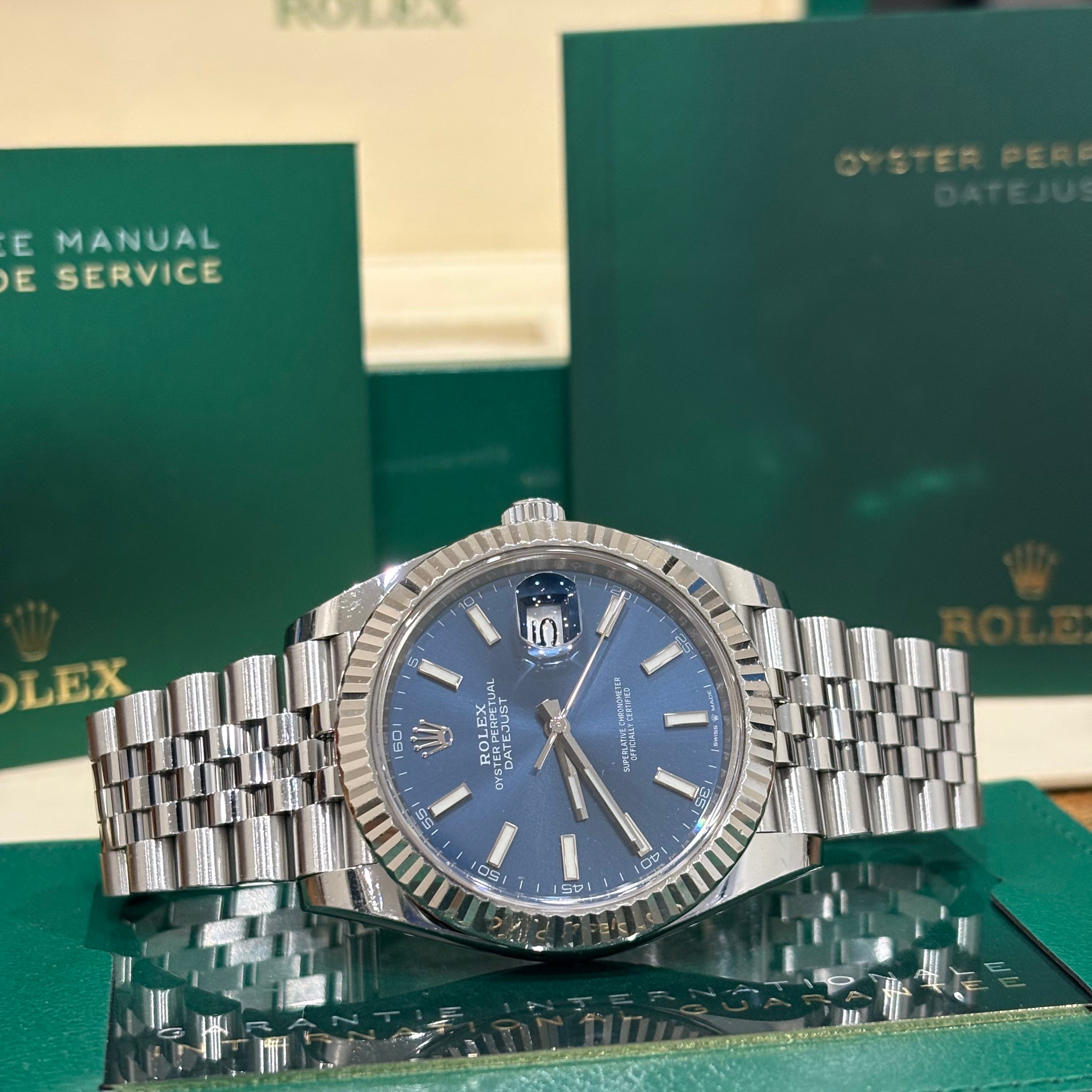 Rolex Datejust 41 Blue Stick Dial Jubilee Fluted - Ref. 126334