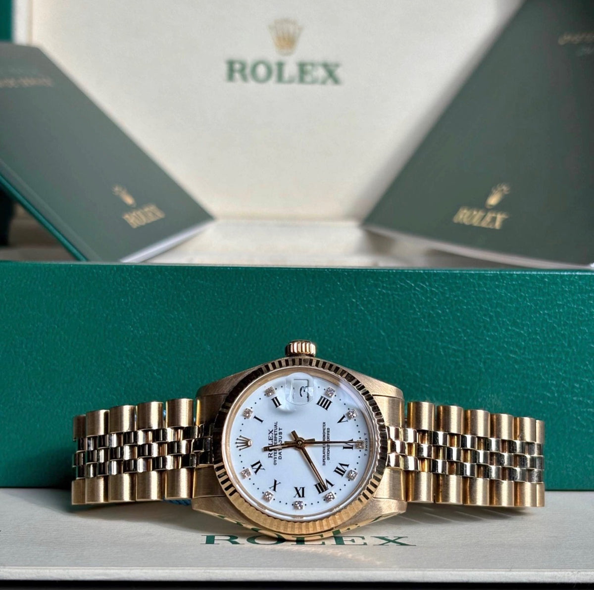 Rolex Datejust 31mm White Roman Diamond Dial