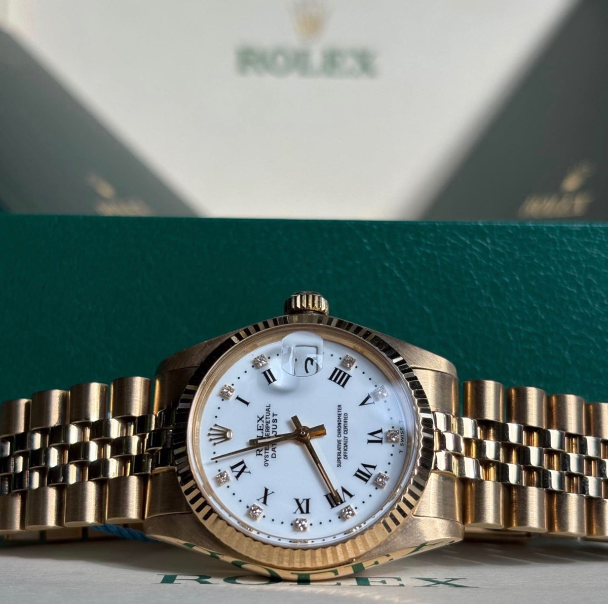 Rolex Datejust 31mm White Roman Diamond Dial