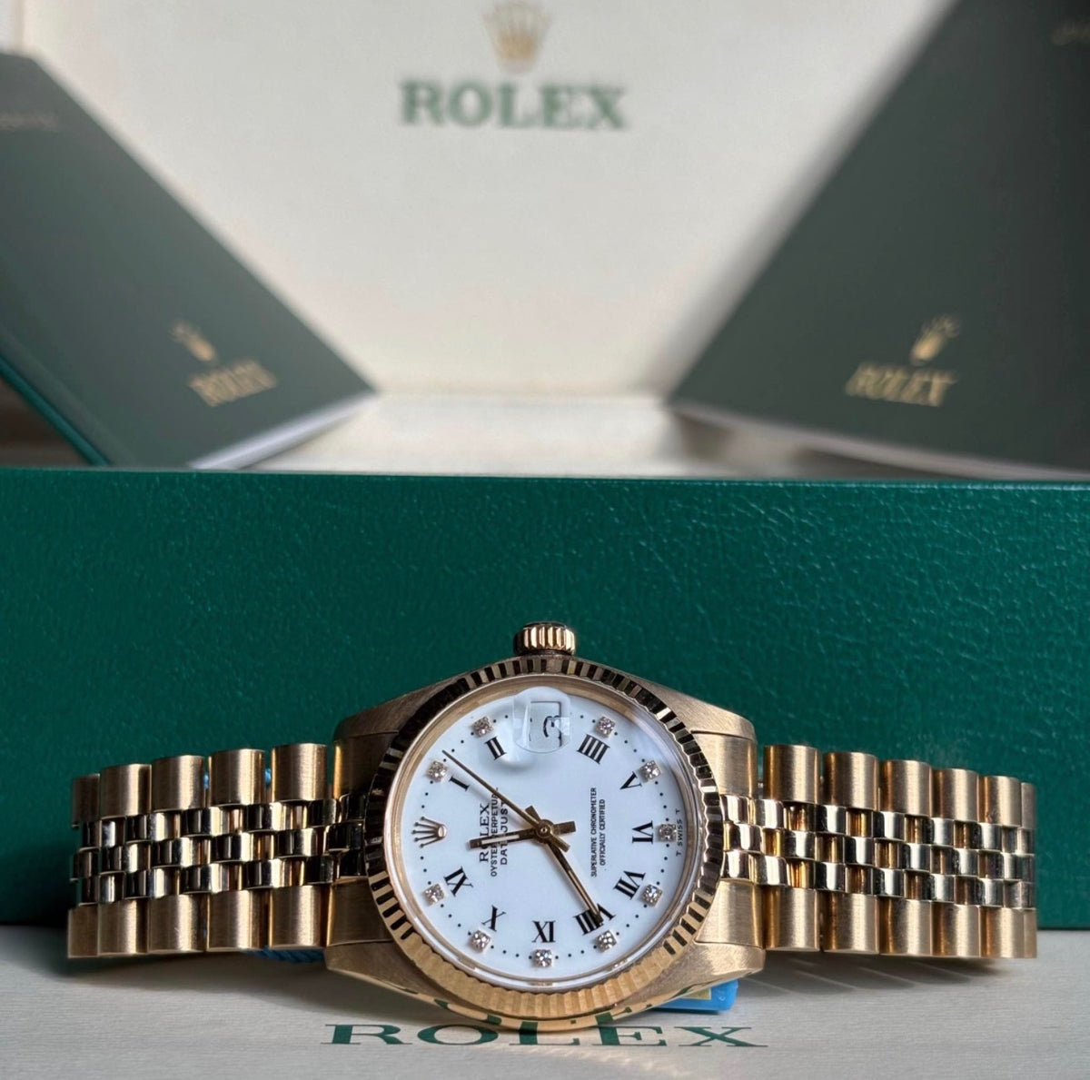 Rolex Datejust 31mm White Roman Diamond Dial