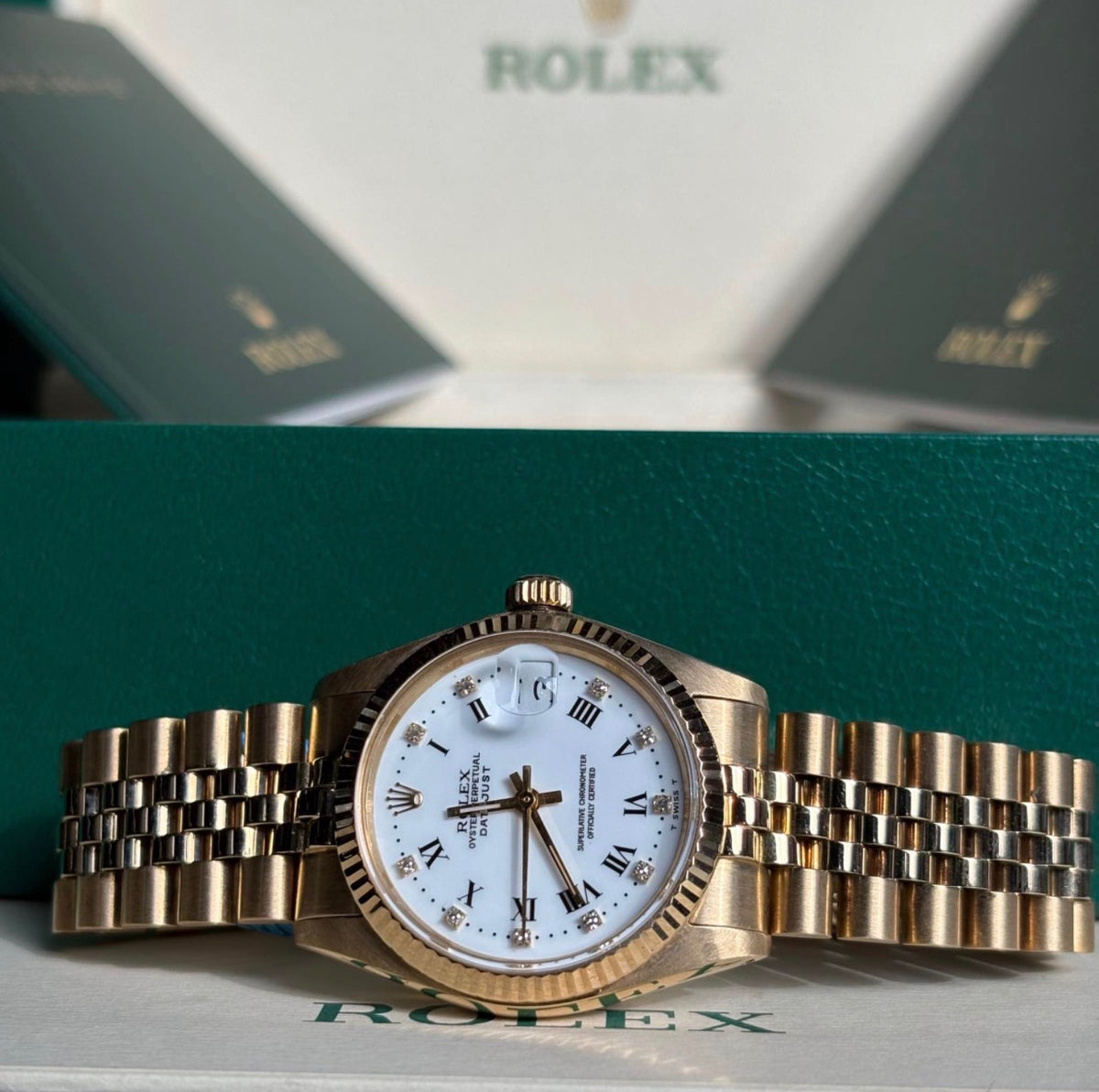 Rolex Datejust 31mm White Roman Diamond Dial