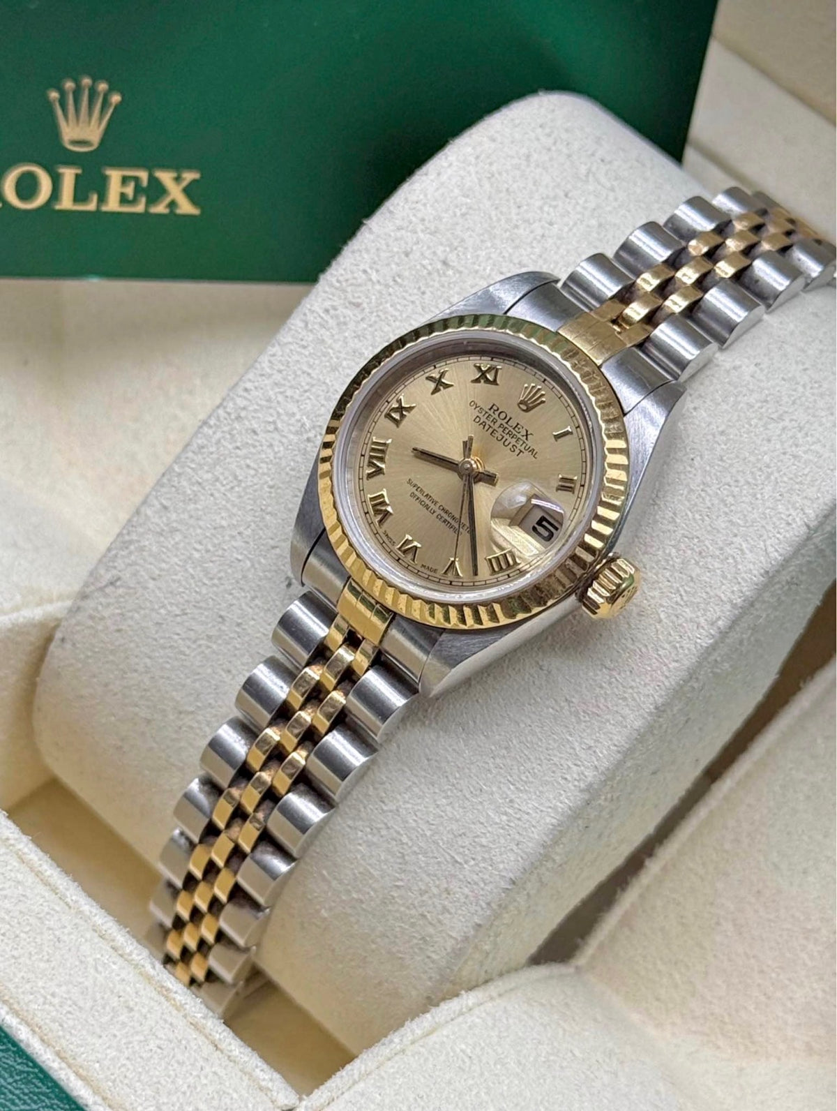 Rolex Datejust 26 Champagne Roman Dial Oystersteel and 18K Yellow Gold