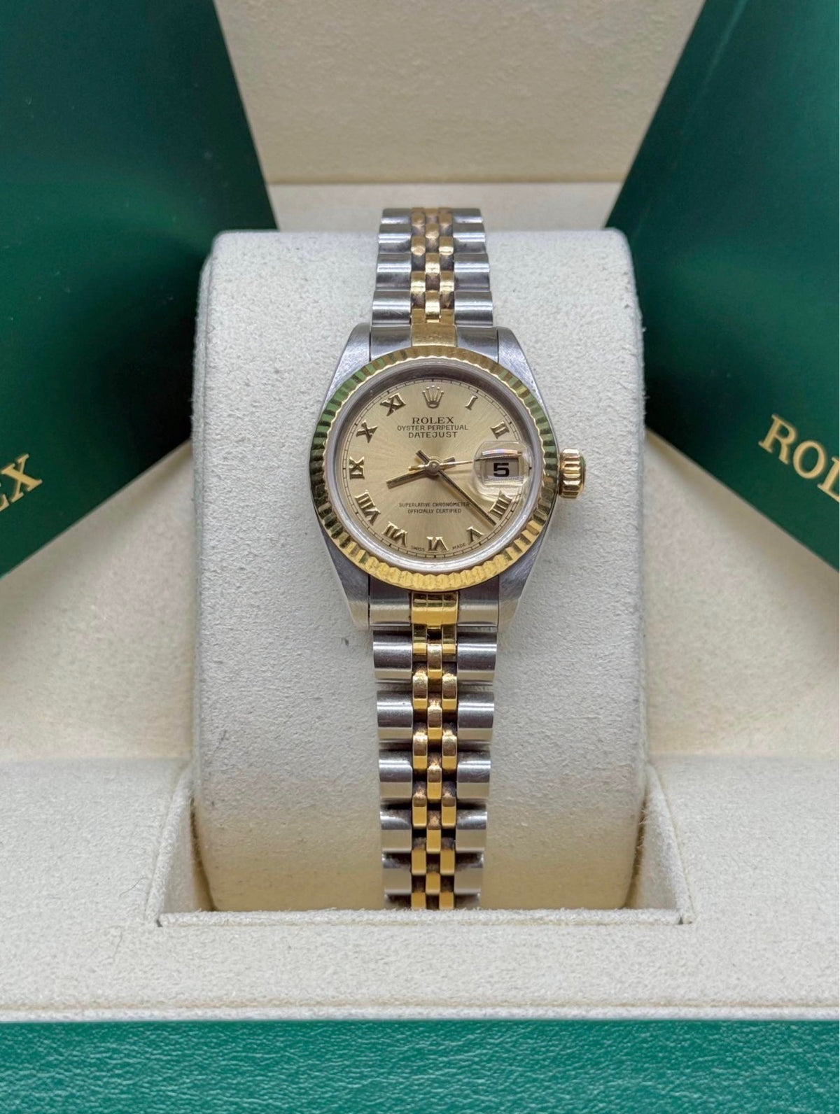 Rolex Datejust 26 Champagne Roman Dial Oystersteel and 18K Yellow Gold