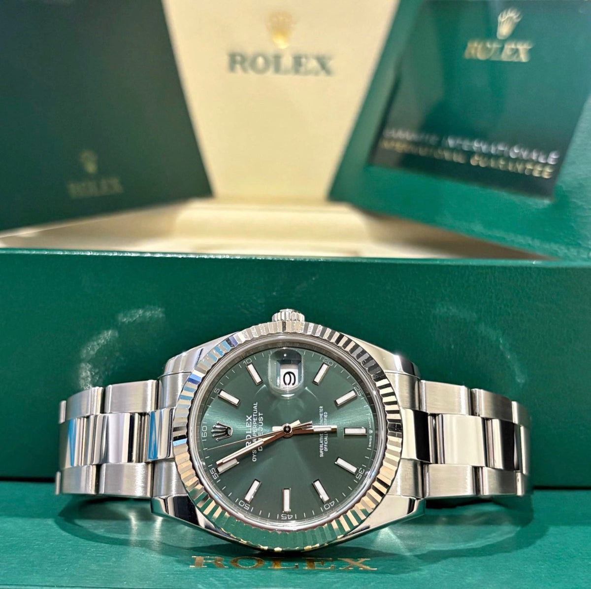 Rolex Datejust 41 Mint Green Dial Oystersteel - Ref. 126334