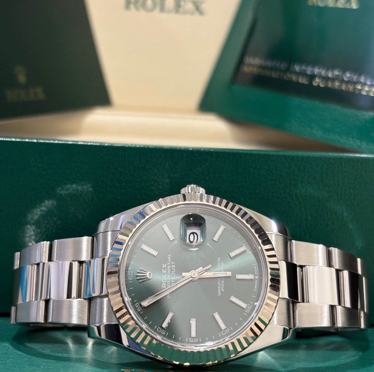 Rolex Datejust 41 Mint Green Dial Oystersteel - Ref. 126334