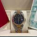 Rolex Datejust 36 ref 16013 two tone black tapestry dial on Jubilee bracelet in its Rolex box with warranty papers at Adonia Jewellers in Yorkville, Toronto
