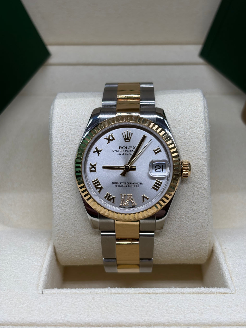 Rolex Lady-Datejust 31 Silver Roman Dial Oystersteel and 18K Yellow Gold - Ref. 178273