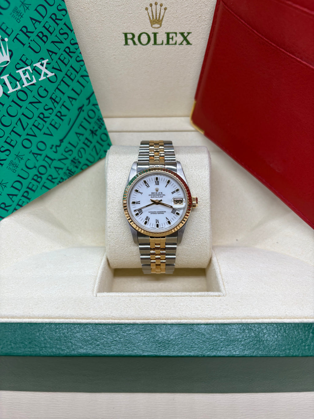 Rolex Datejust 31 White Roman Dial Oystersteel and 18K Yellow Gold - Ref. 68273