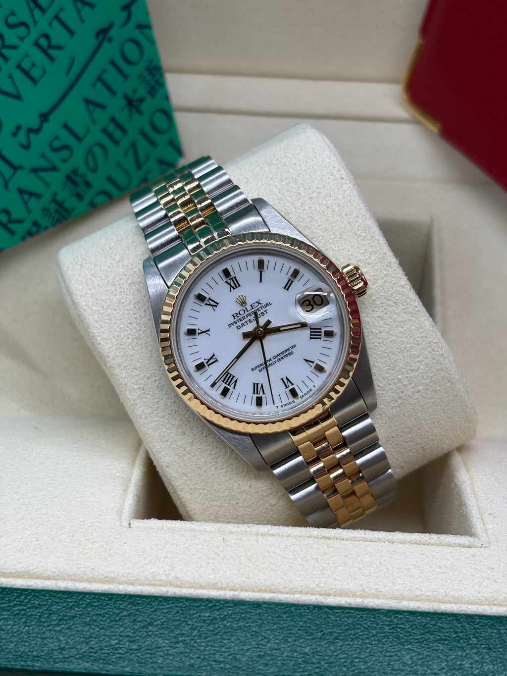 Rolex Datejust 31 White Roman Dial Oystersteel and 18K Yellow Gold - Ref. 68273