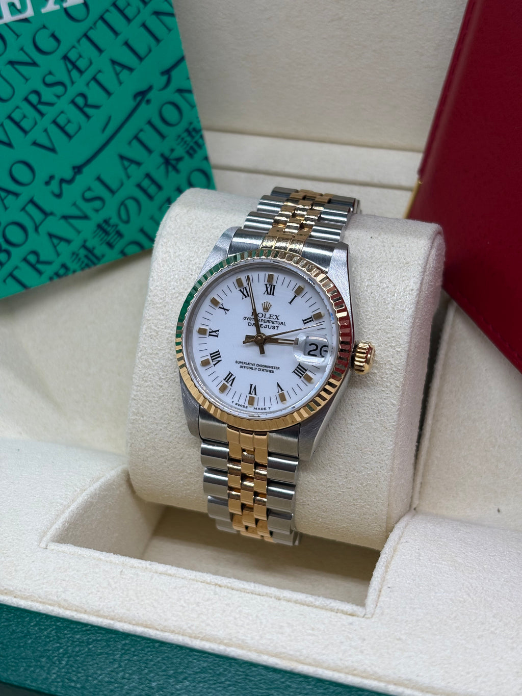 Rolex Datejust 31 White Roman Dial Oystersteel and 18K Yellow Gold - Ref. 68273