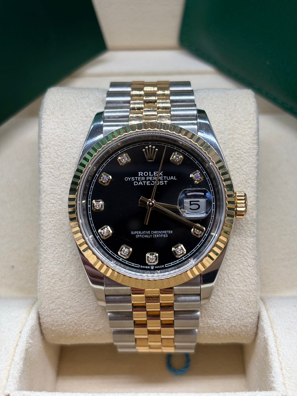 Rolex Datejust 36 Black Diamond Dial Oystersteel and 18K Yellow Gold - Ref. 126233