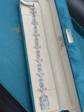 10K White Gold Marquise Diamond and Pink Sapphire Cross Bracelet
