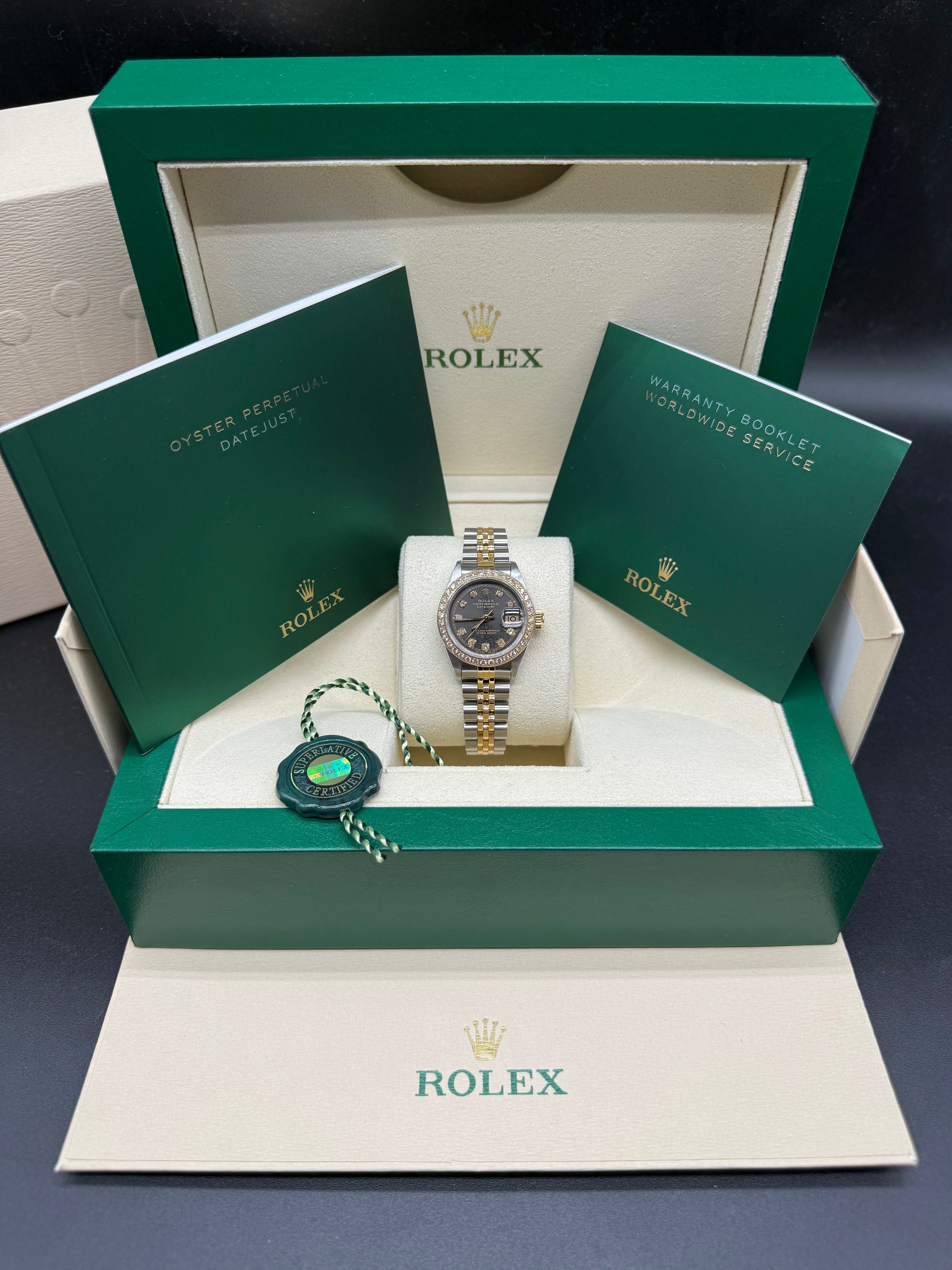 Rolex Datejust 26mm Two-Tone Steel & 18K Gold Anniversary Diamond Dial Diamond Bezel Jubilee Bracelet