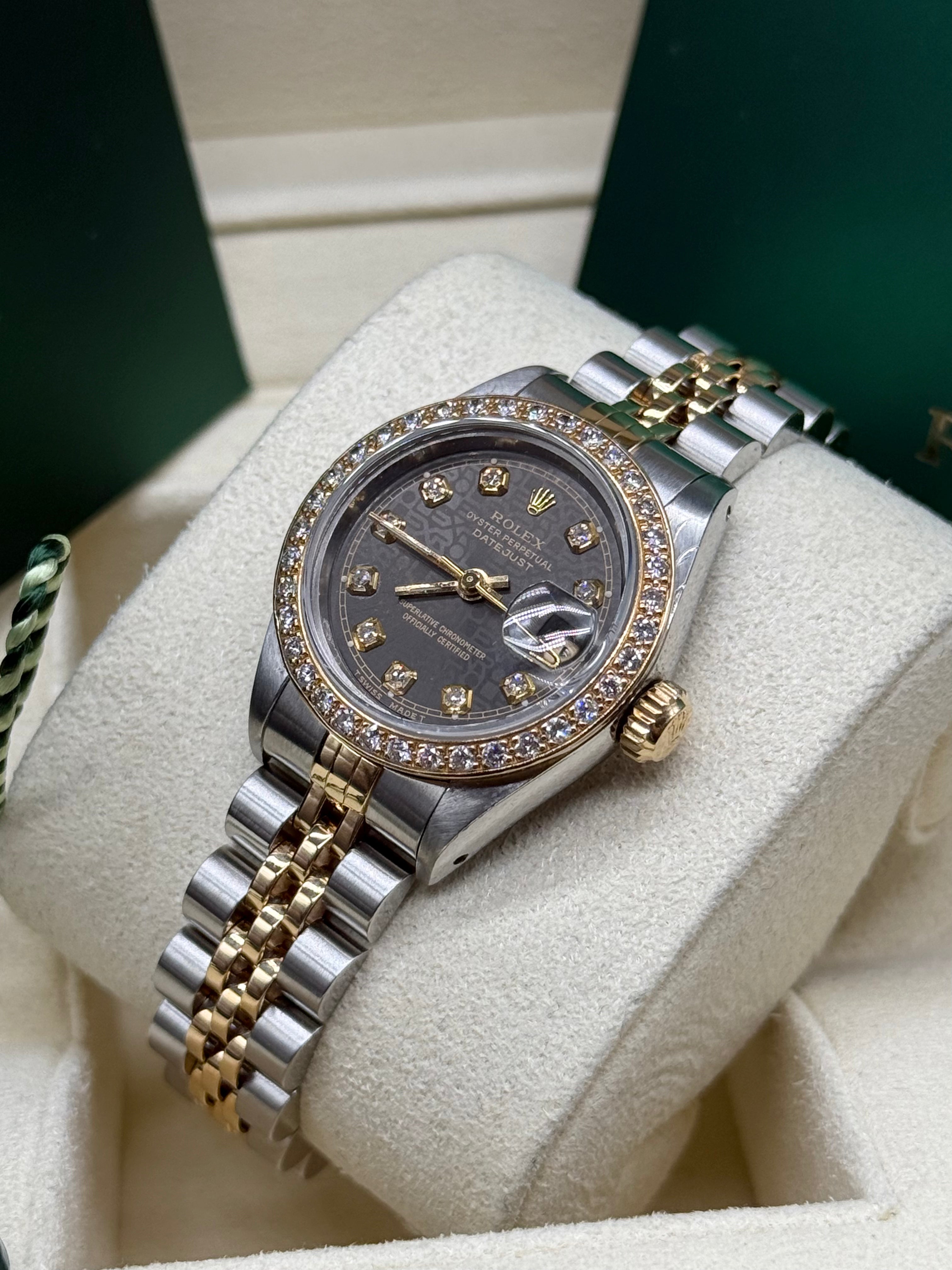 Rolex Datejust 26mm Two-Tone Steel & 18K Gold Anniversary Diamond Dial Diamond Bezel Jubilee Bracelet