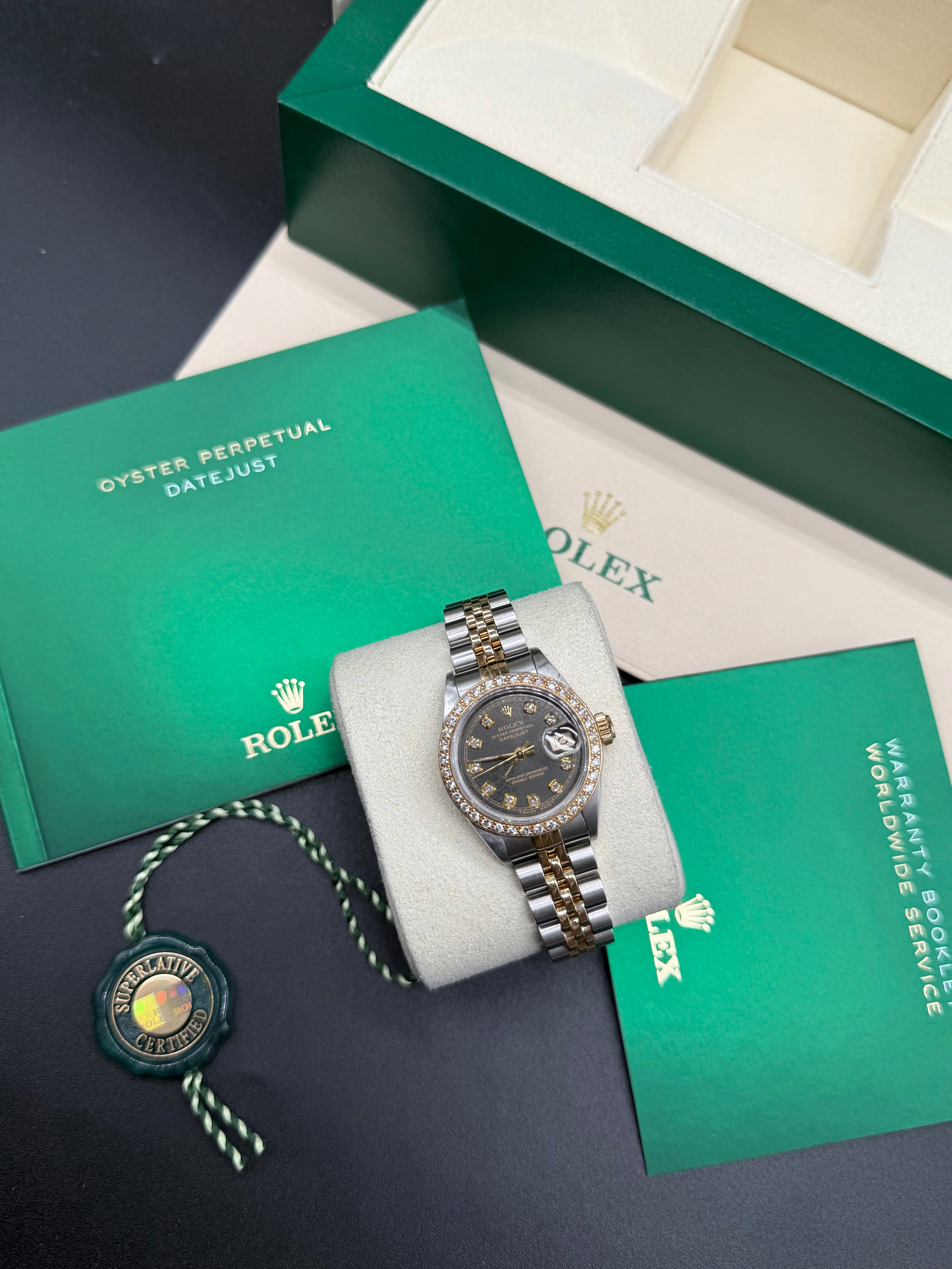 Rolex Datejust 26mm Two-Tone Steel & 18K Gold Anniversary Diamond Dial Diamond Bezel Jubilee Bracelet