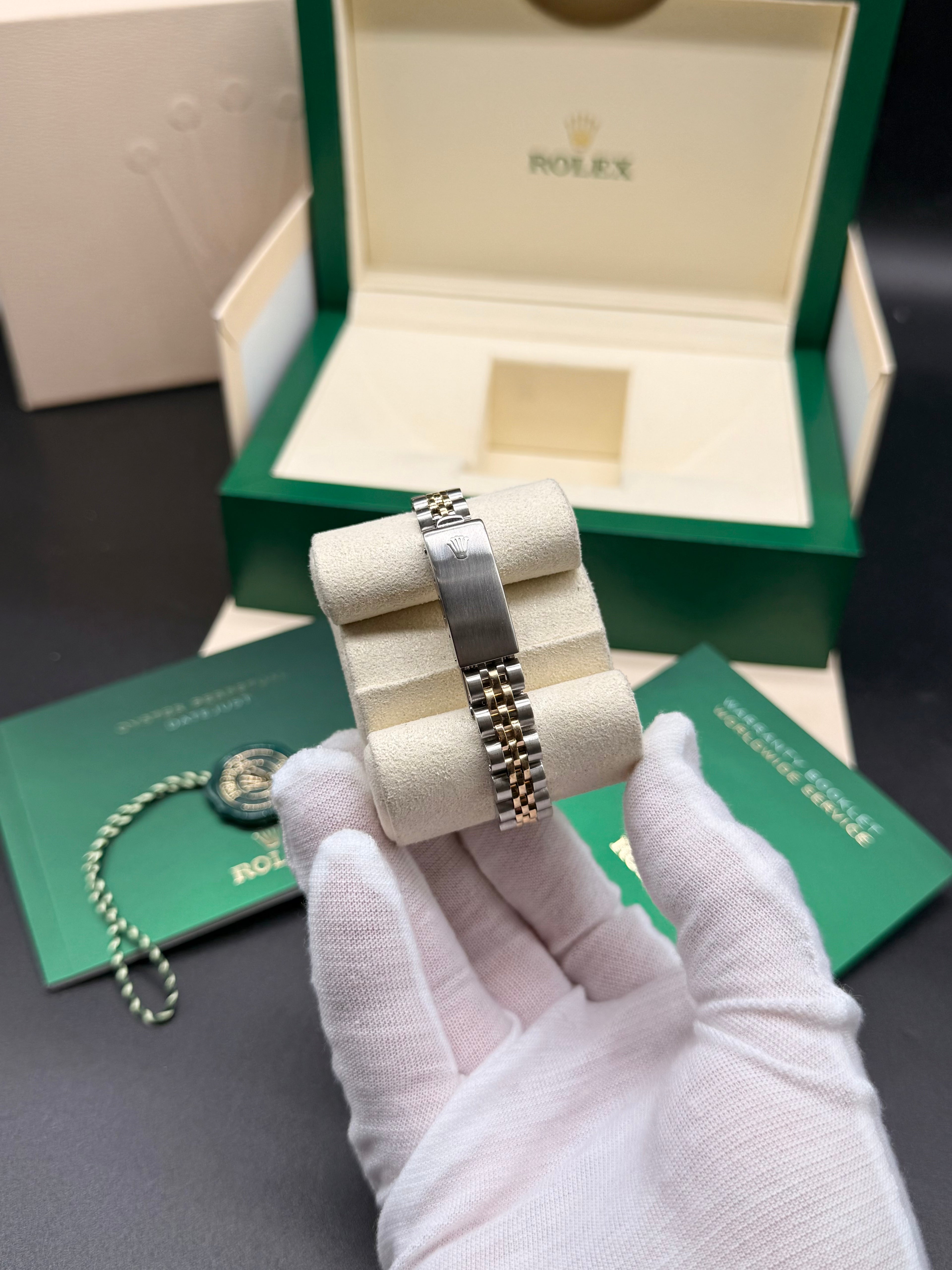 Rolex Datejust 26mm Two-Tone Steel & 18K Gold Champagne Diamond Dial Diamond Bezel Jubilee Bracelet