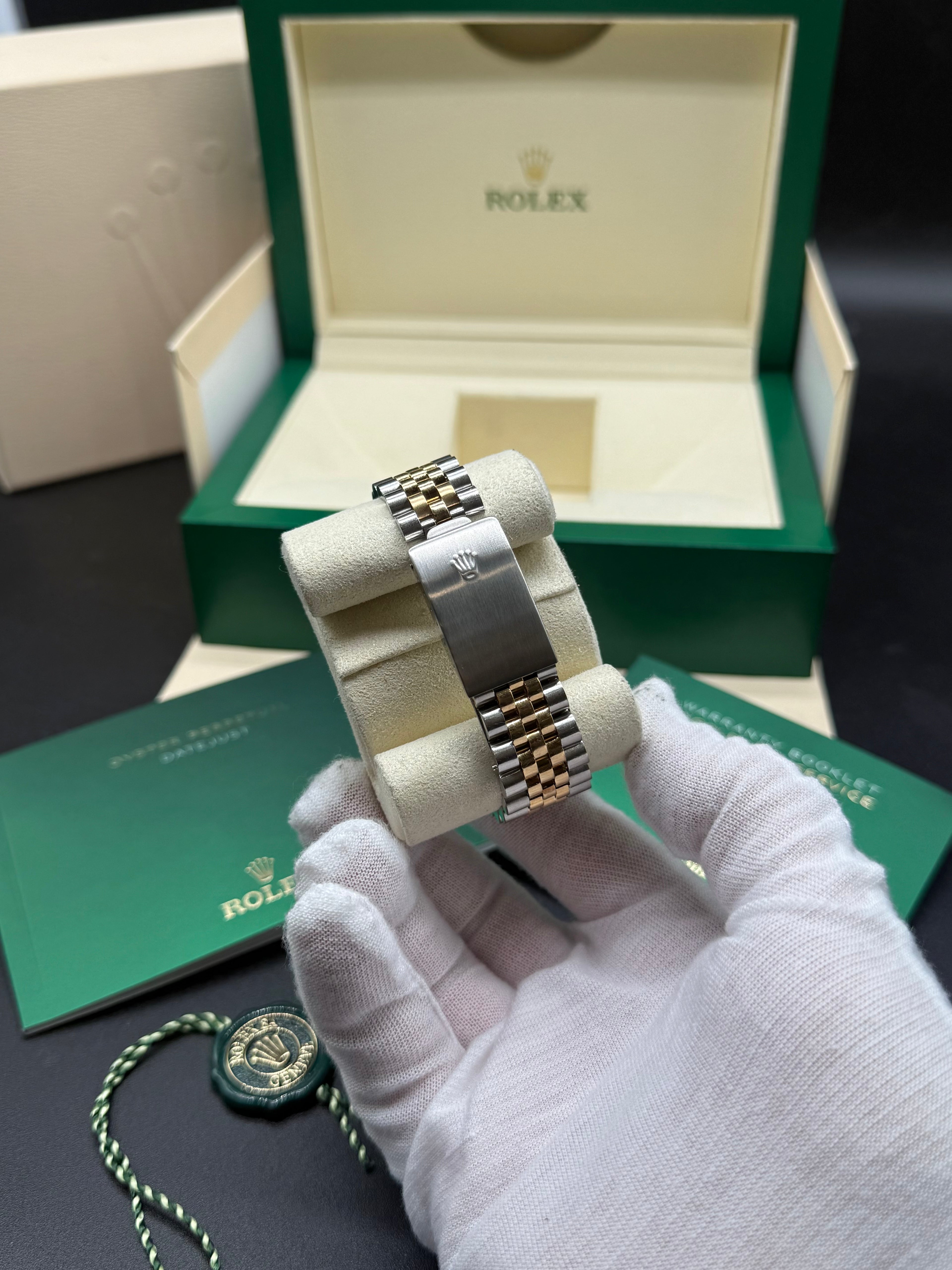 Rolex Datejust 36mm Two-Tone Stainless Steel & 18K Yellow Gold Black Dial Diamond Roman Numeral Bezel Jubilee Bracelet