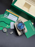 Rolex Datejust 41mm Azzurro Blue Dial 126300 Complete Set
