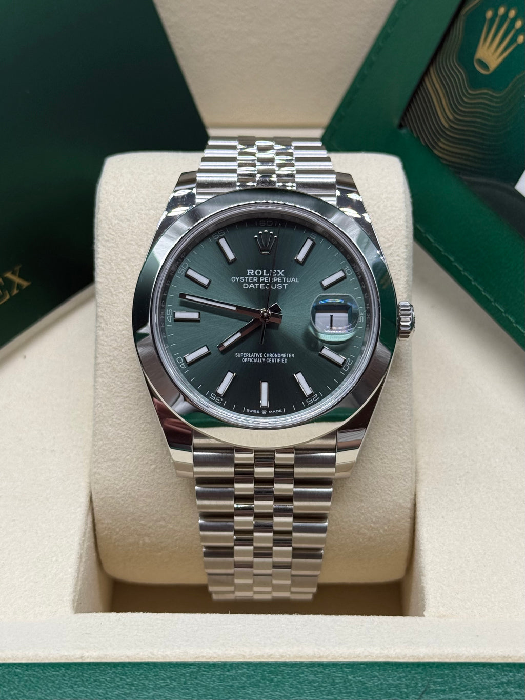 Rolex Datejust 41mm Stainless Steel Mint Green Dial